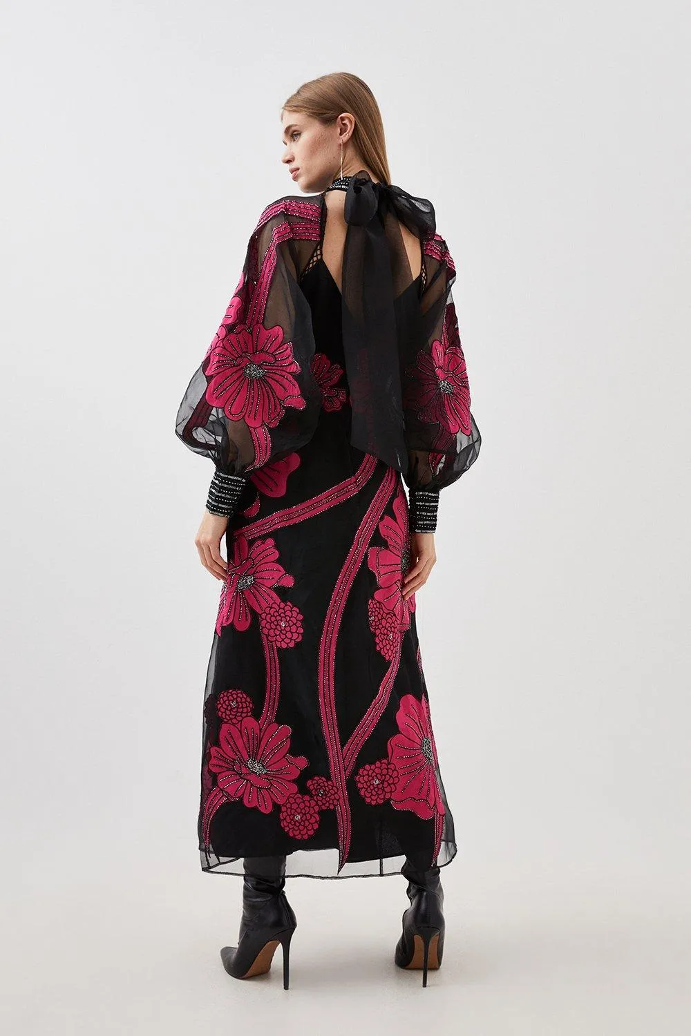 Applique Organdie Floral Graphic Woven Maxi Dress BKK14027 6 Applique Organdie Floral Graphic Woven Maxi Dress BKK14027