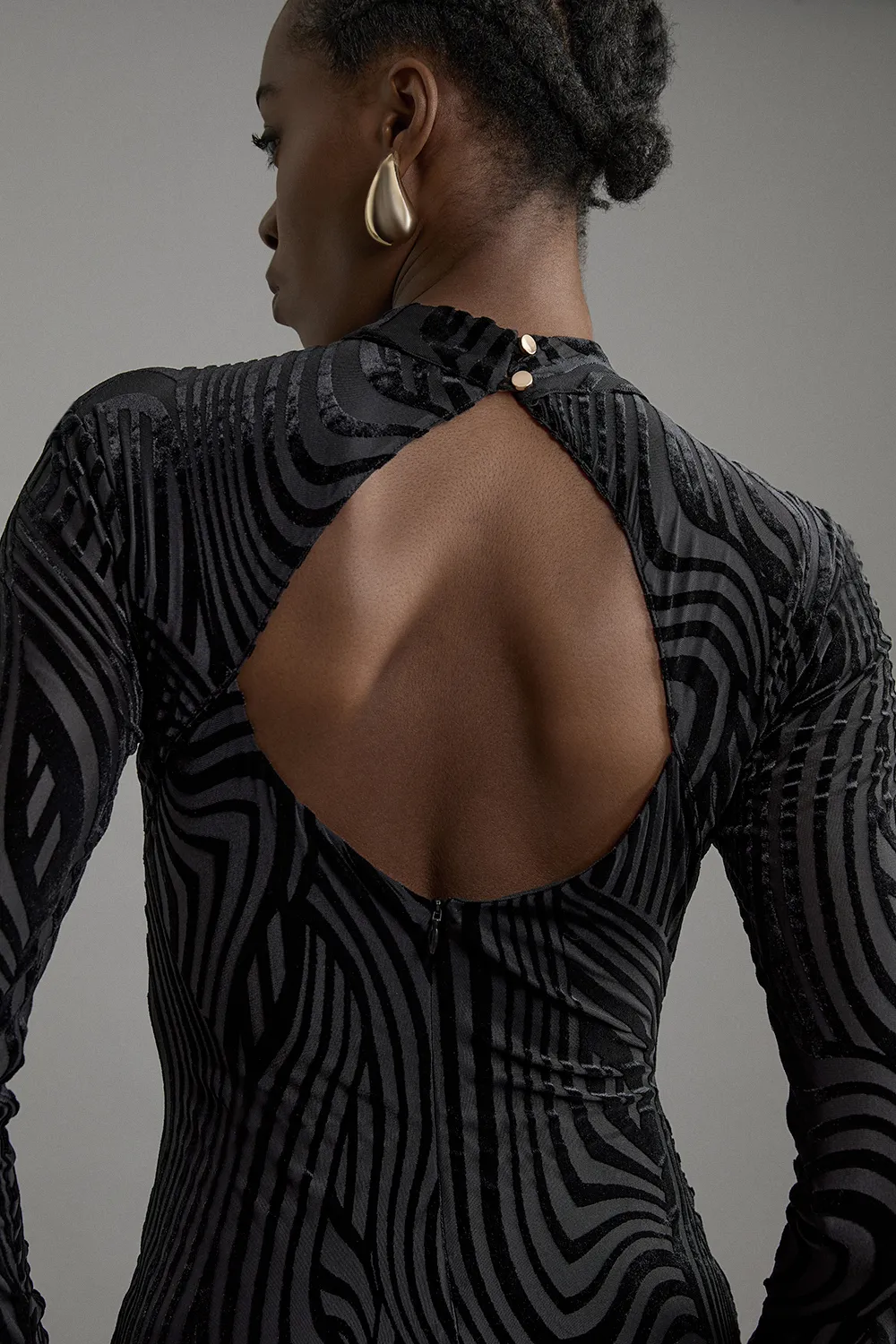 Petite Velvet Devore Jersey Cut Out Mini Dress BKK21769 5 Petite Velvet Devore Jersey Cut Out Mini Dress BKK21769