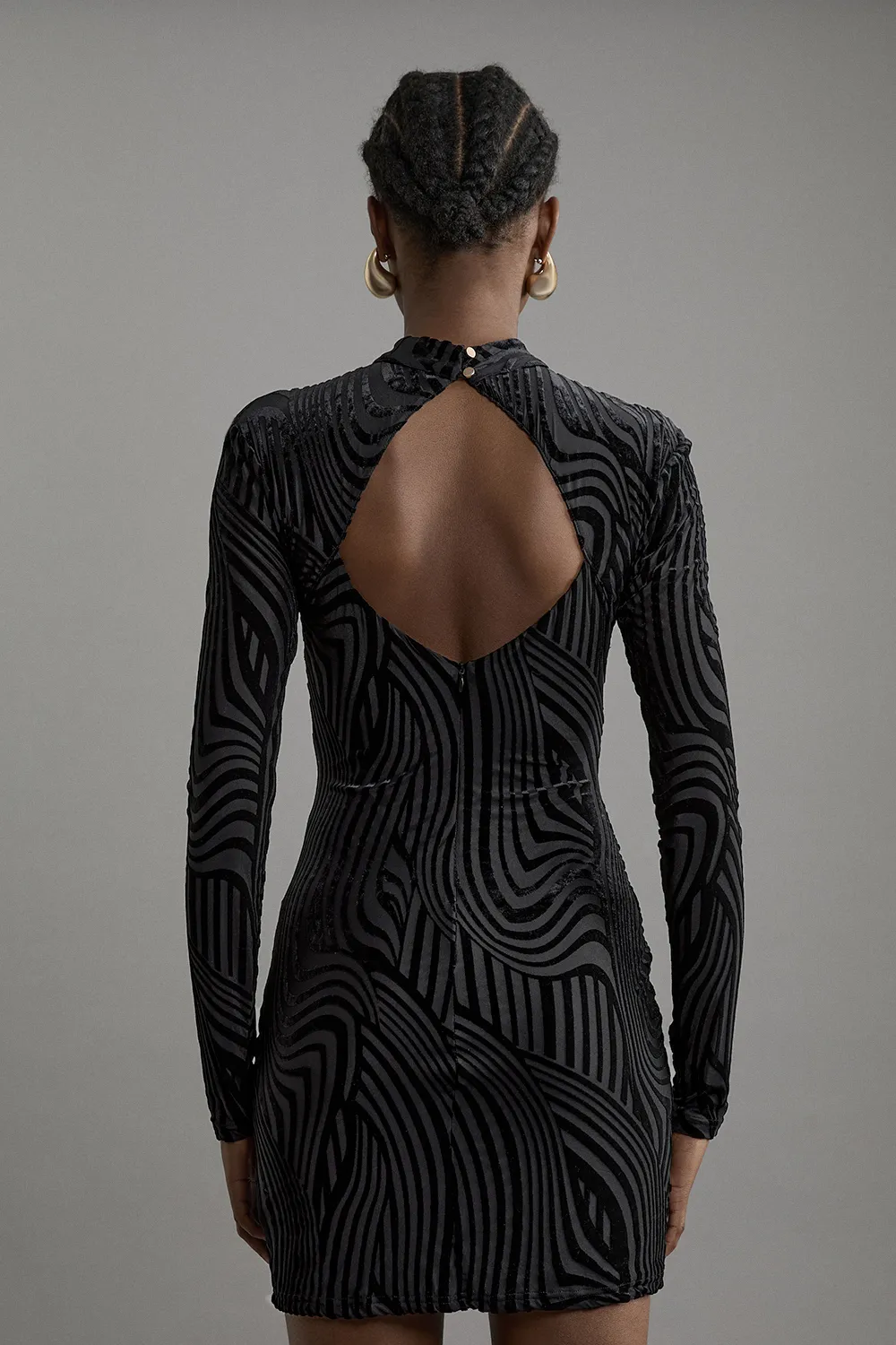 Petite Velvet Devore Jersey Cut Out Mini Dress BKK21769 6 Petite Velvet Devore Jersey Cut Out Mini Dress BKK21769