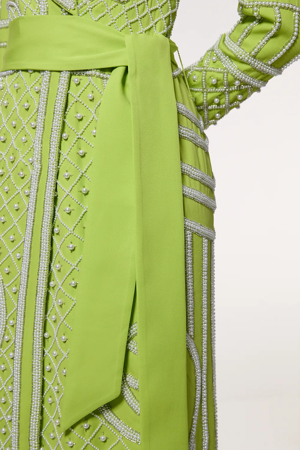 Crystal Embellished Woven Maxi Blazer Dress BKK14100