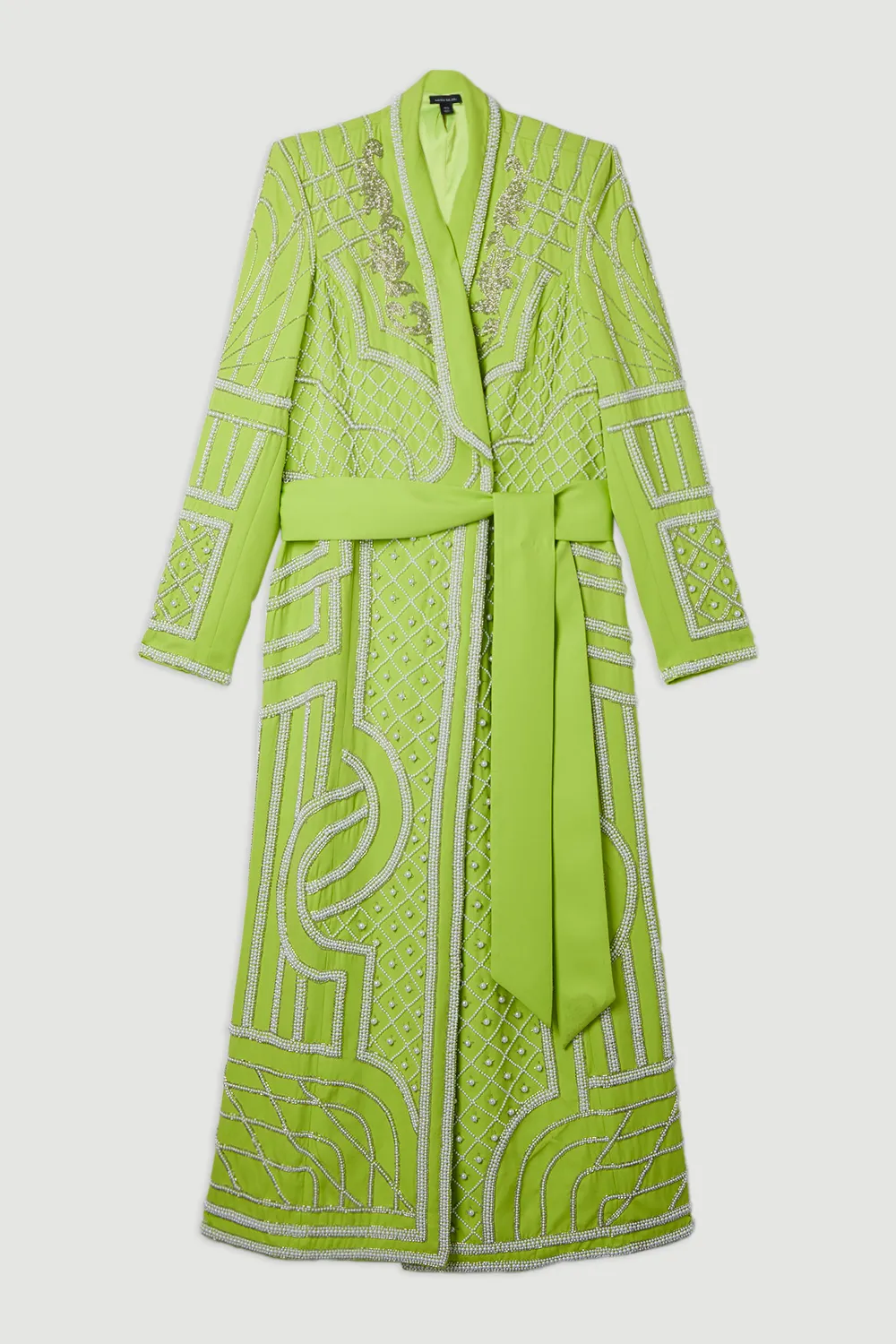 Crystal Embellished Woven Maxi Blazer Dress BKK14100 4 Crystal Embellished Woven Maxi Blazer Dress BKK14100