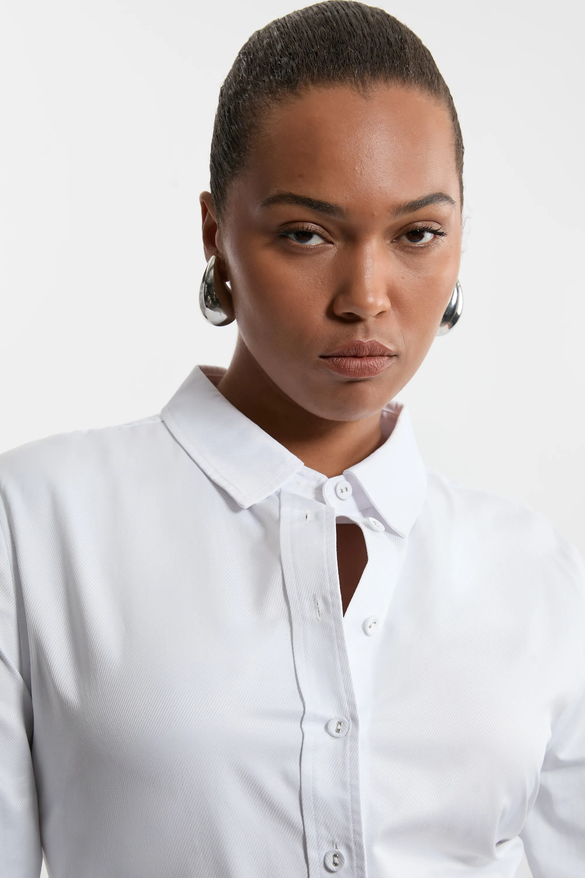 Plus Size Cotton Woven Buttoned Shirt BKK21858 3 Plus Size Cotton Woven Buttoned Shirt BKK21858