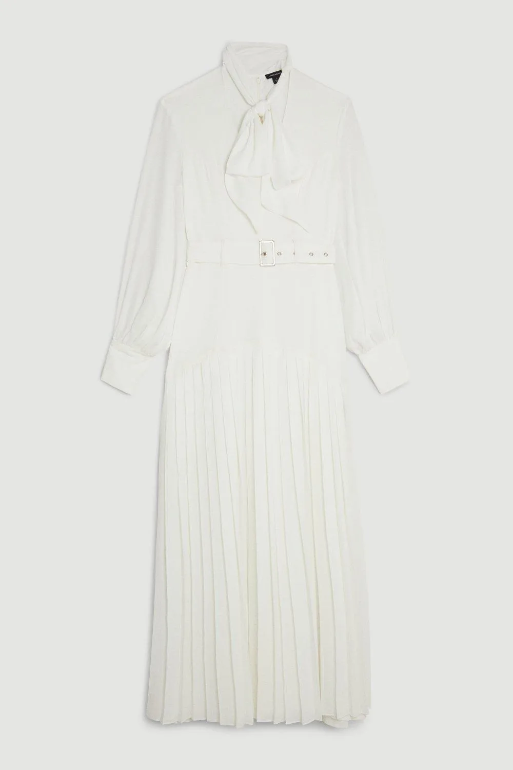 Jersey Ponte Georgette Mix Midi Dress BKK15495 4 Jersey Ponte Georgette Mix Midi Dress BKK15495