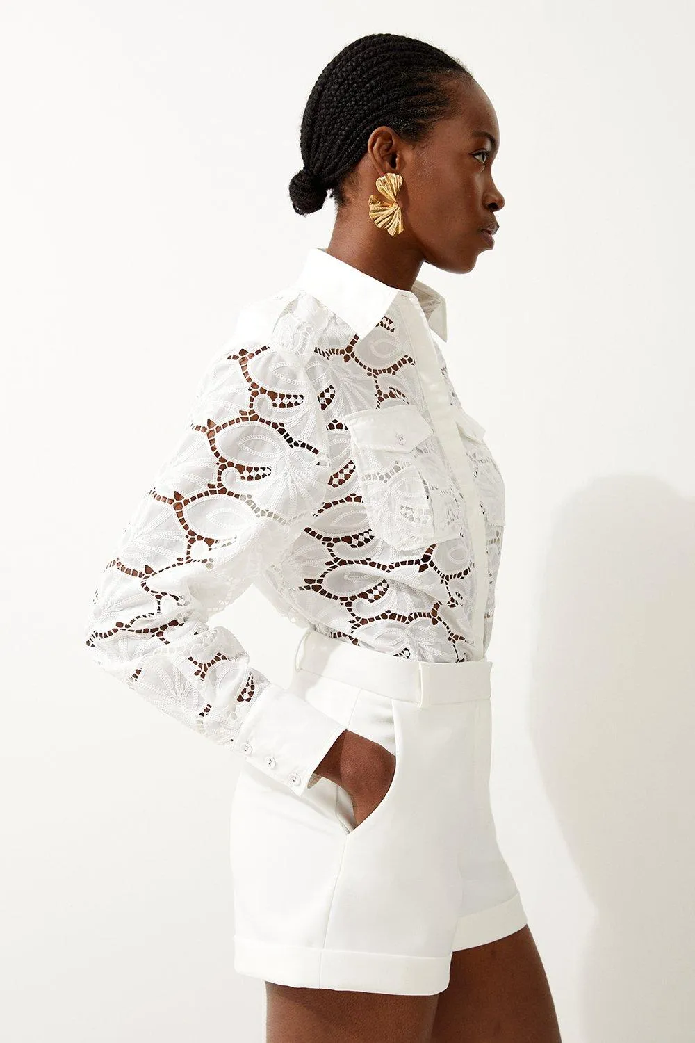 Cotton Cutwork Woven Shirt BKK16013 3 Cotton Cutwork Woven Shirt BKK16013