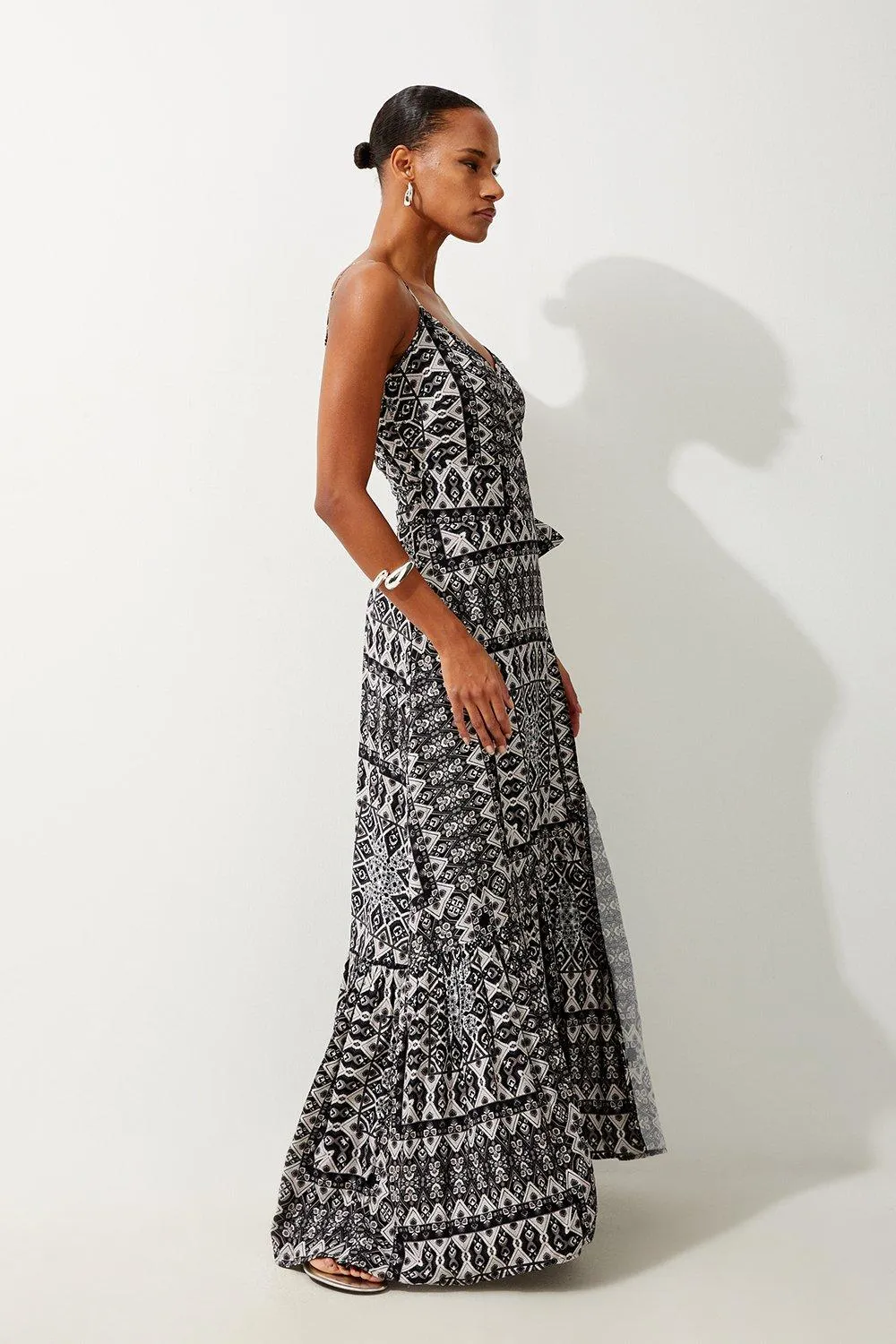 Tile Print Spun Viscose Beach Dress BKK16098 3 Tile Print Spun Viscose Beach Dress BKK16098