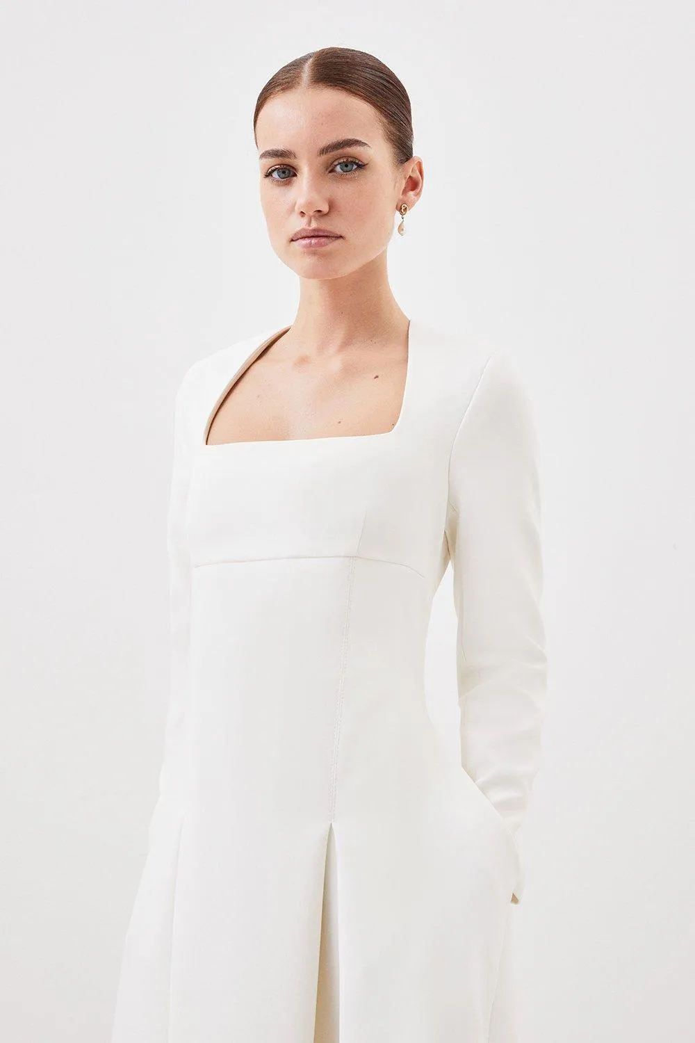 Lydia Millen Petite Compact Stretch Sweetheart Neckline Dress BKK16413