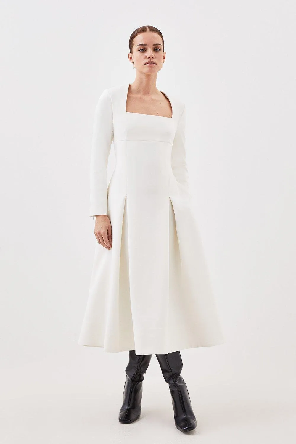 Lydia Millen Petite Compact Stretch Sweetheart Neckline Dress BKK16413 3 Lydia Millen Petite Compact Stretch Sweetheart Neckline Dress BKK16413