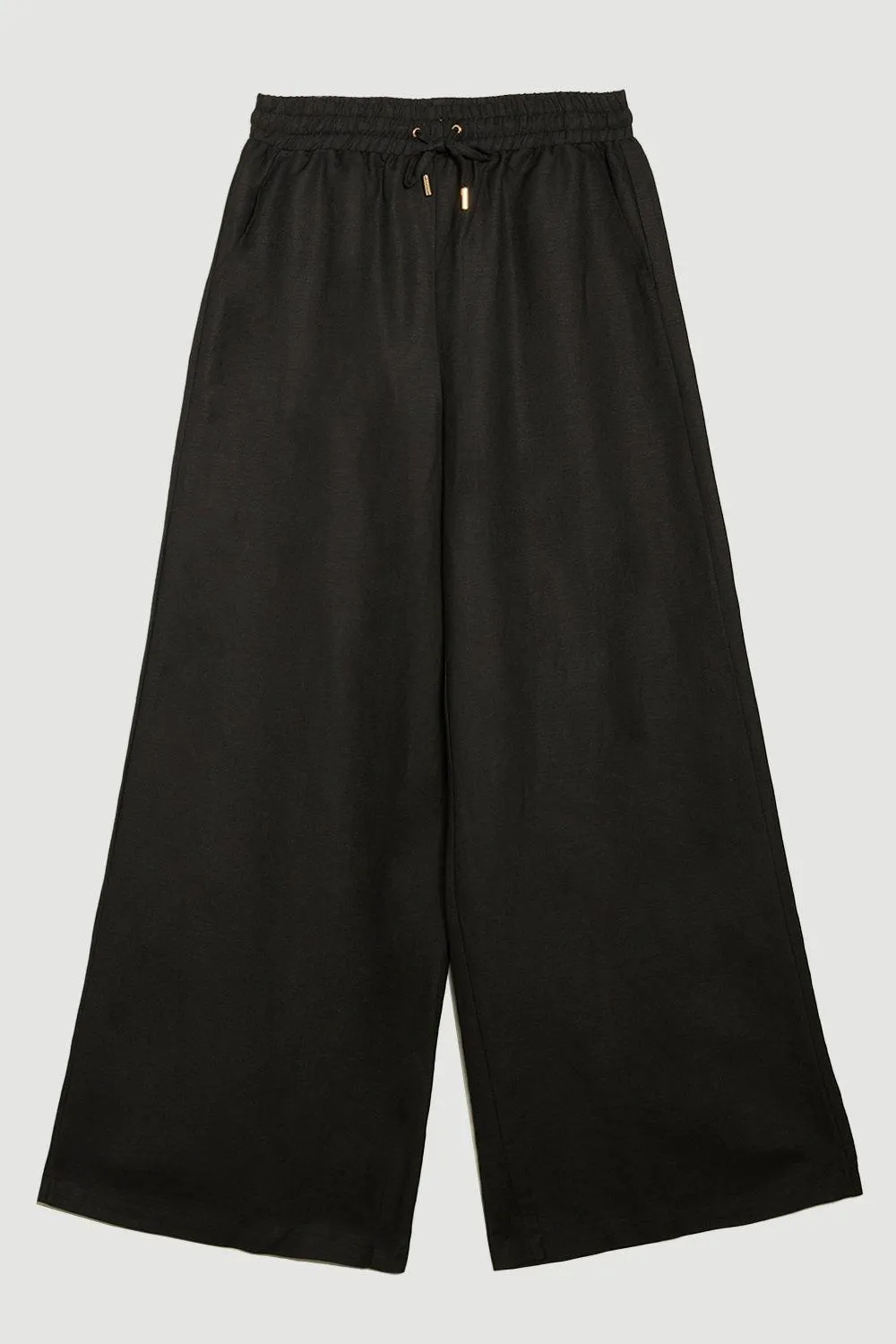 Linen Wide Leg Woven Pants BKK16793