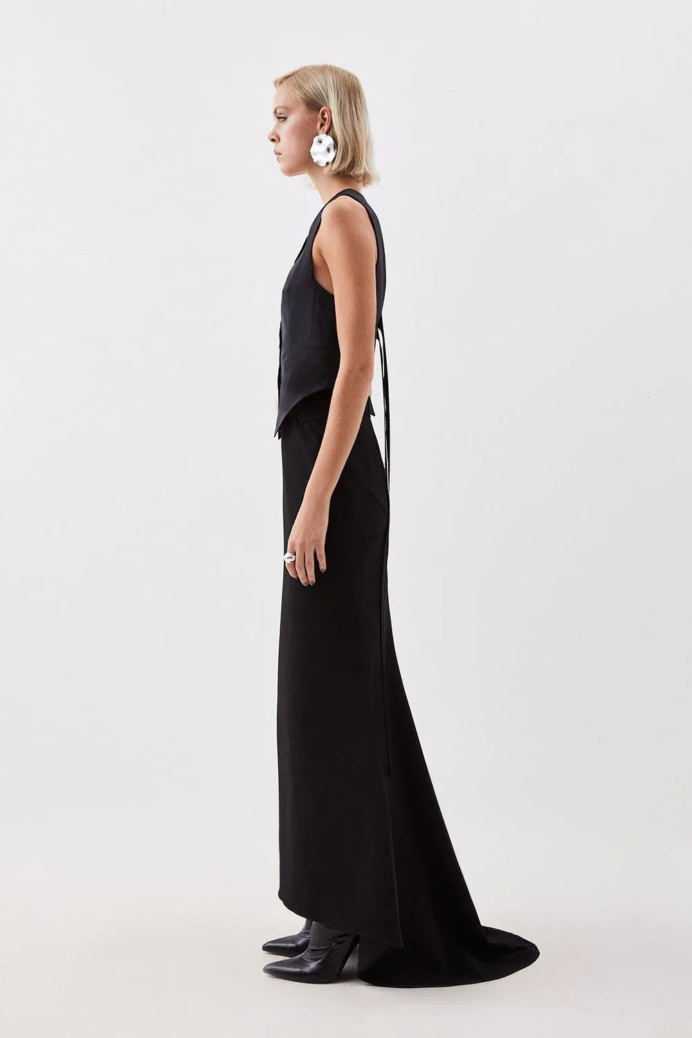 Petite Compact Stretch Asymmetric Maxi Skirt BKK16356 3 Petite Compact Stretch Asymmetric Maxi Skirt BKK16356