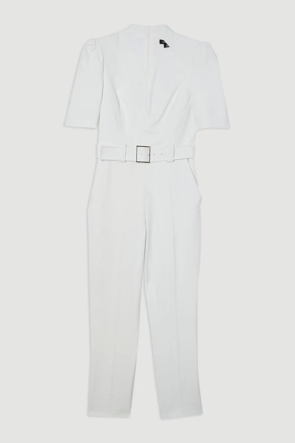 Structured Crepe Forever Belted Jumpsuit BKK16959 4 Structured Crepe Forever Belted Jumpsuit BKK16959