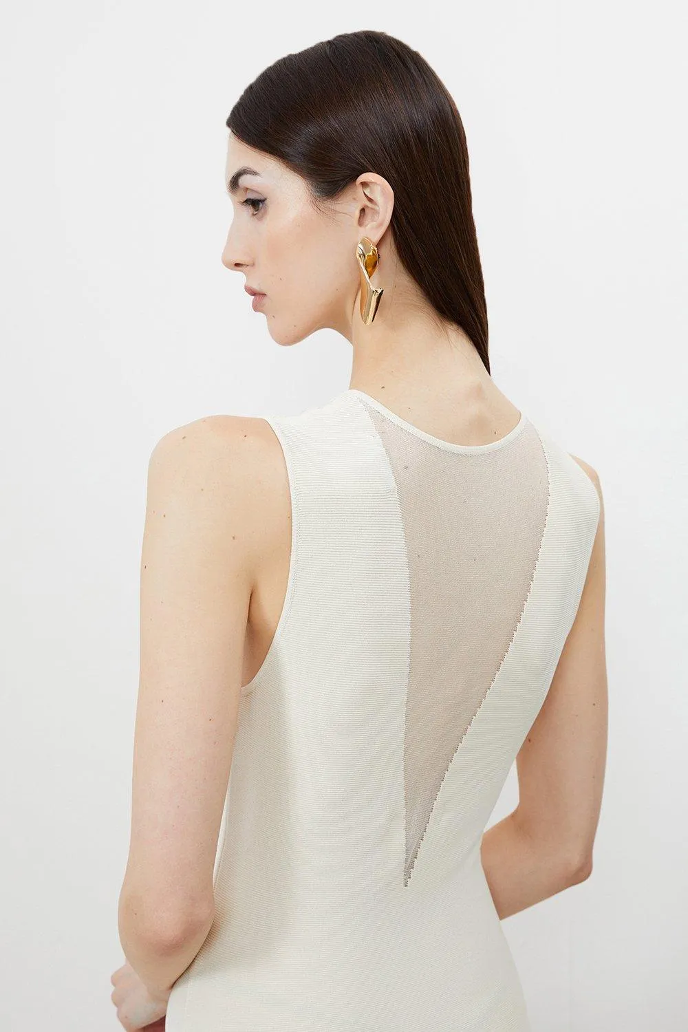 Viscose Blend Sheer Skirt Maxi Knit Dress BKK16994 5 Viscose Blend Sheer Skirt Maxi Knit Dress BKK16994