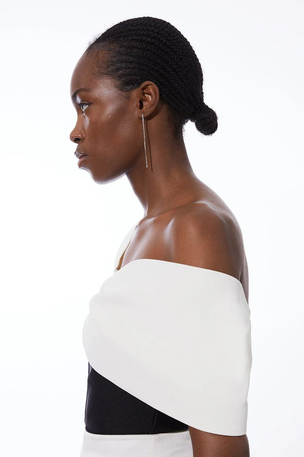 Figure Form Bandage Knit Asymmetric Strap Top BKK17476