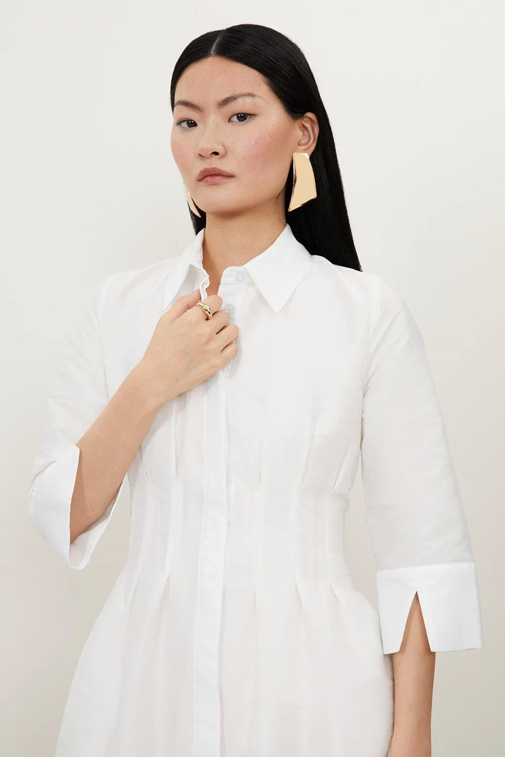 Lydia Millen Petite Tailored Taffeta Darted Waist Midi Dress BKK17512