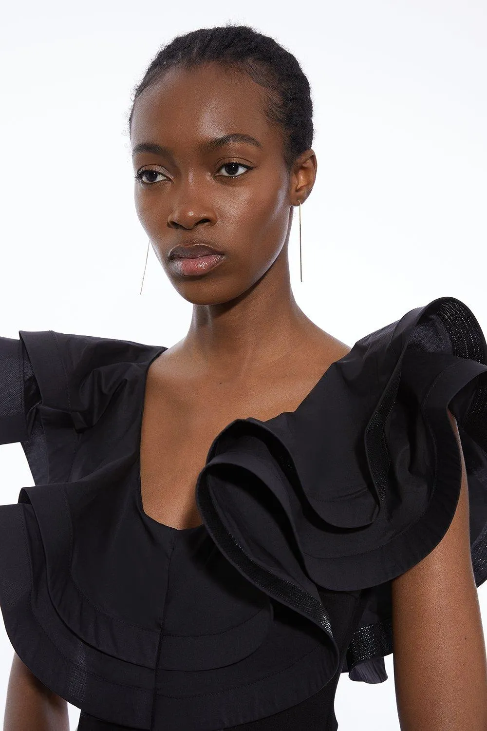 Cotton Ruffle Detail Bodysuit BKK17677