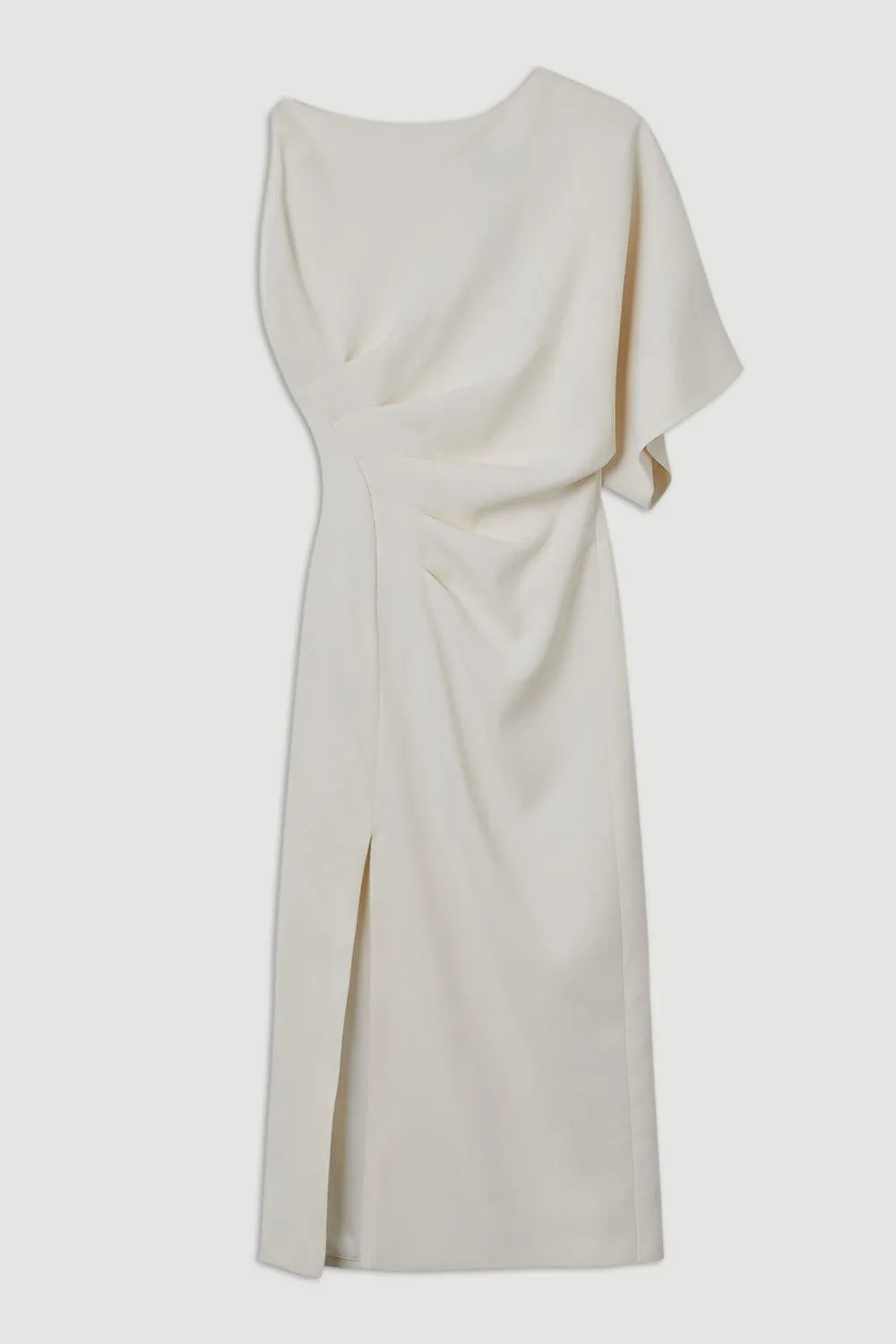 Fluid Tailored Asymmetric Sleeve Midi Dress BKK17837