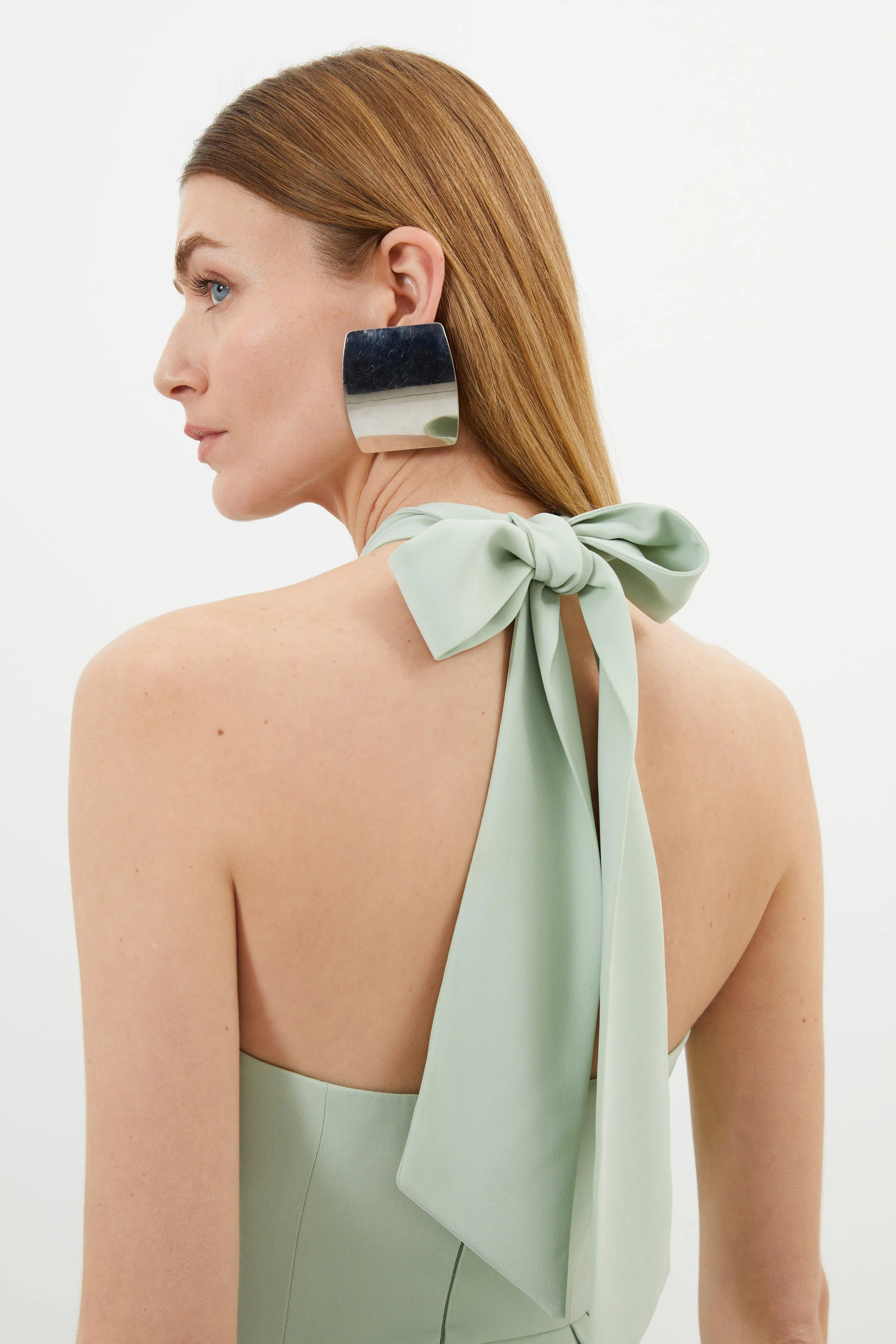 Petite Soft Tailored Halter Tie Neck Pleat Detail Midi Dress BKK16332 5 Petite Soft Tailored Halter Tie Neck Pleat Detail Midi Dress BKK16332