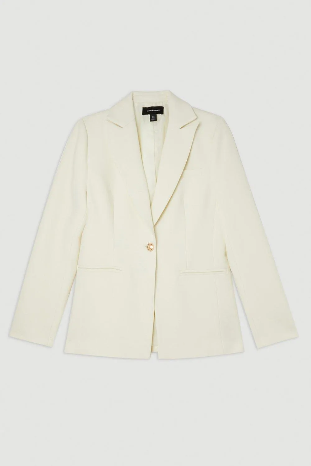 Petite Compact Stretch Single Breasted Tailored Blazer BKK18059