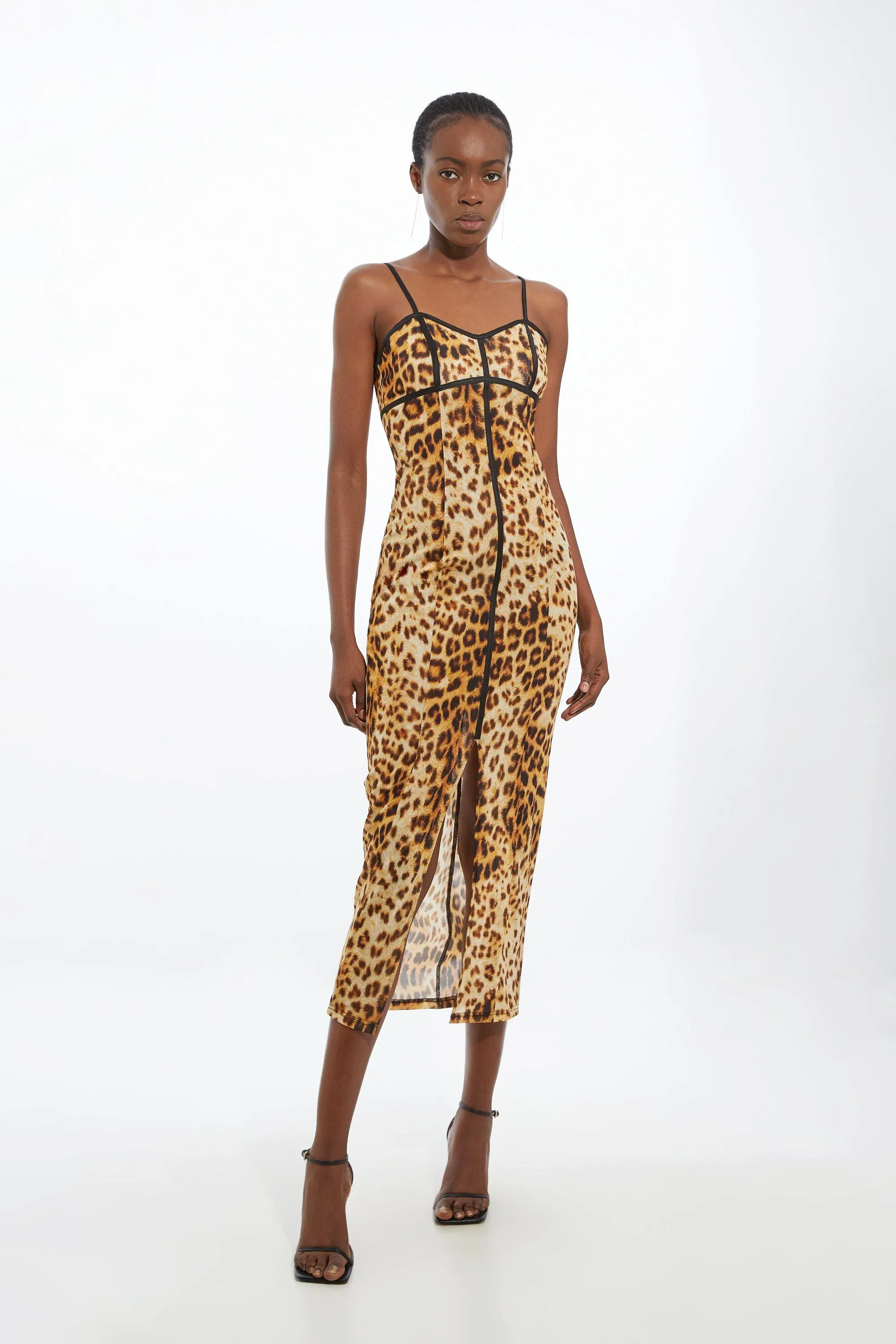 Lace Detail Power Mesh Jersey Maxi Dress BKK18666