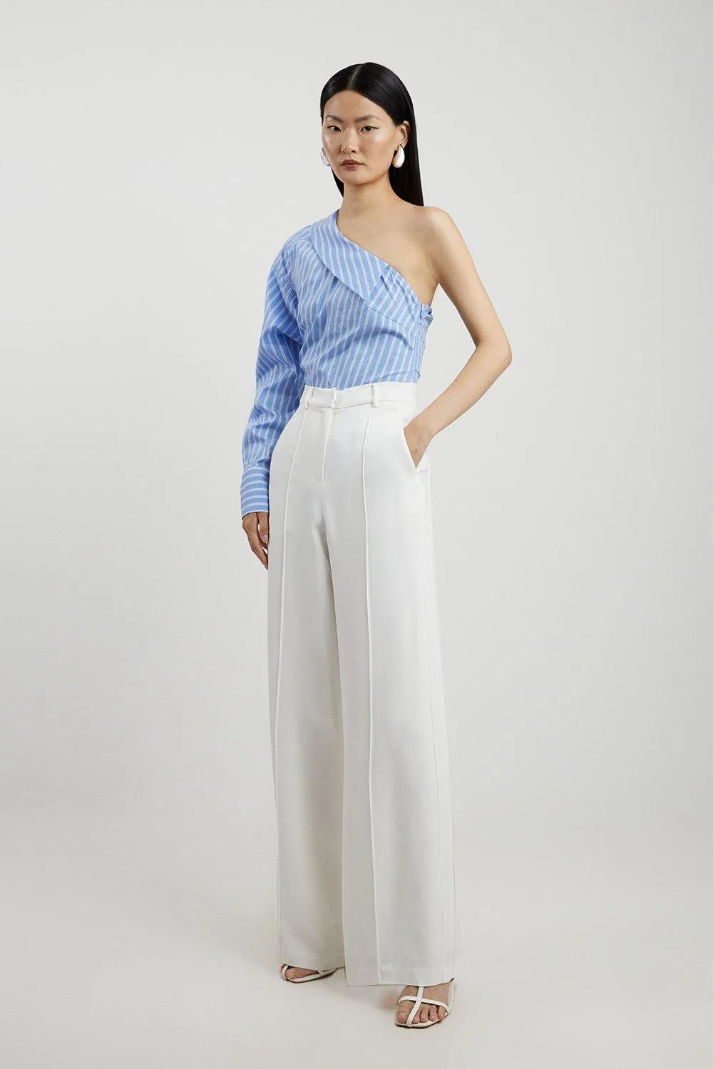 Tall Viscose Crepe Straight Leg Pants BKK18736