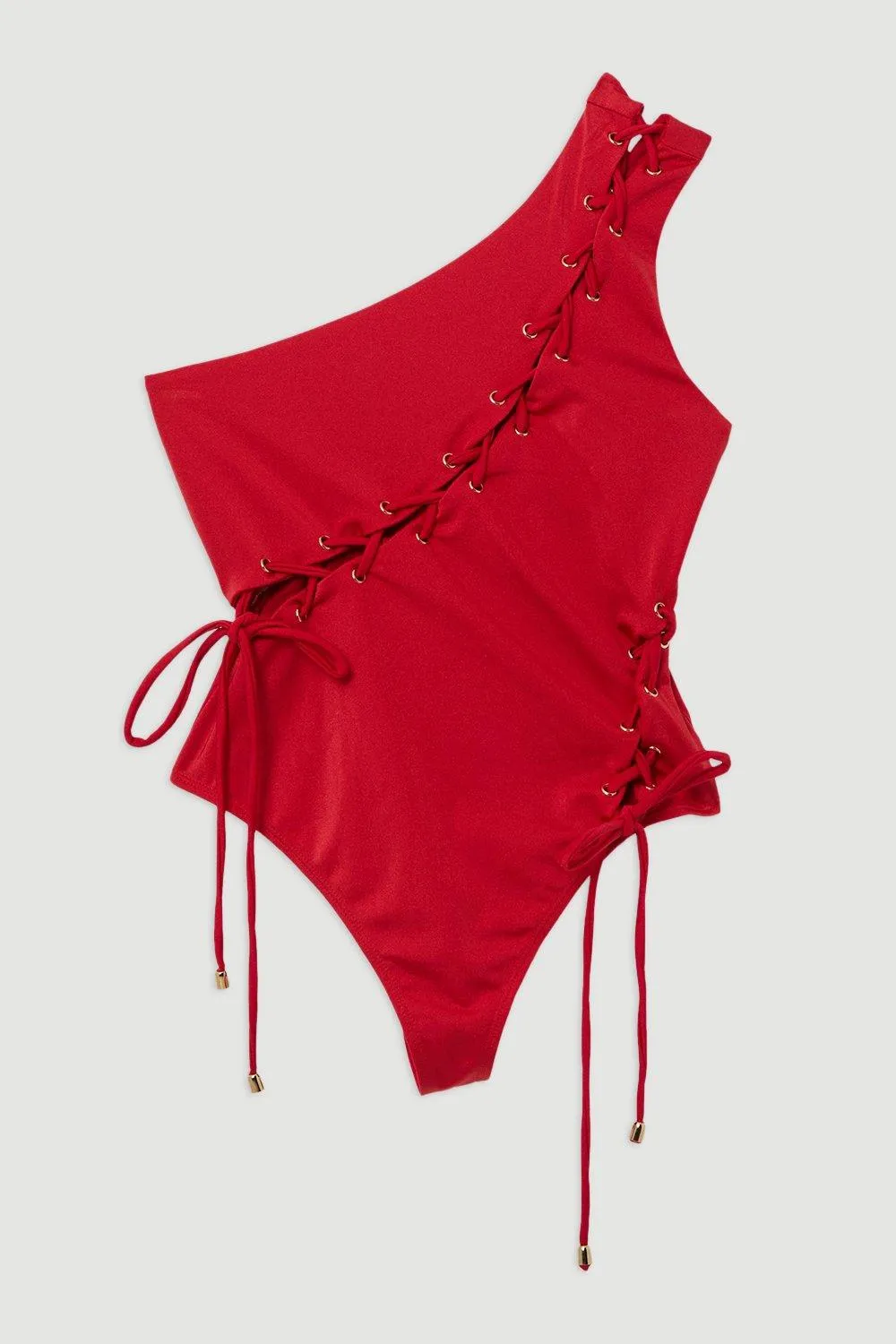 Slinky Tie Detail One Shoulder Swimsuit BKK18790 4 Slinky Tie Detail One Shoulder Swimsuit BKK18790