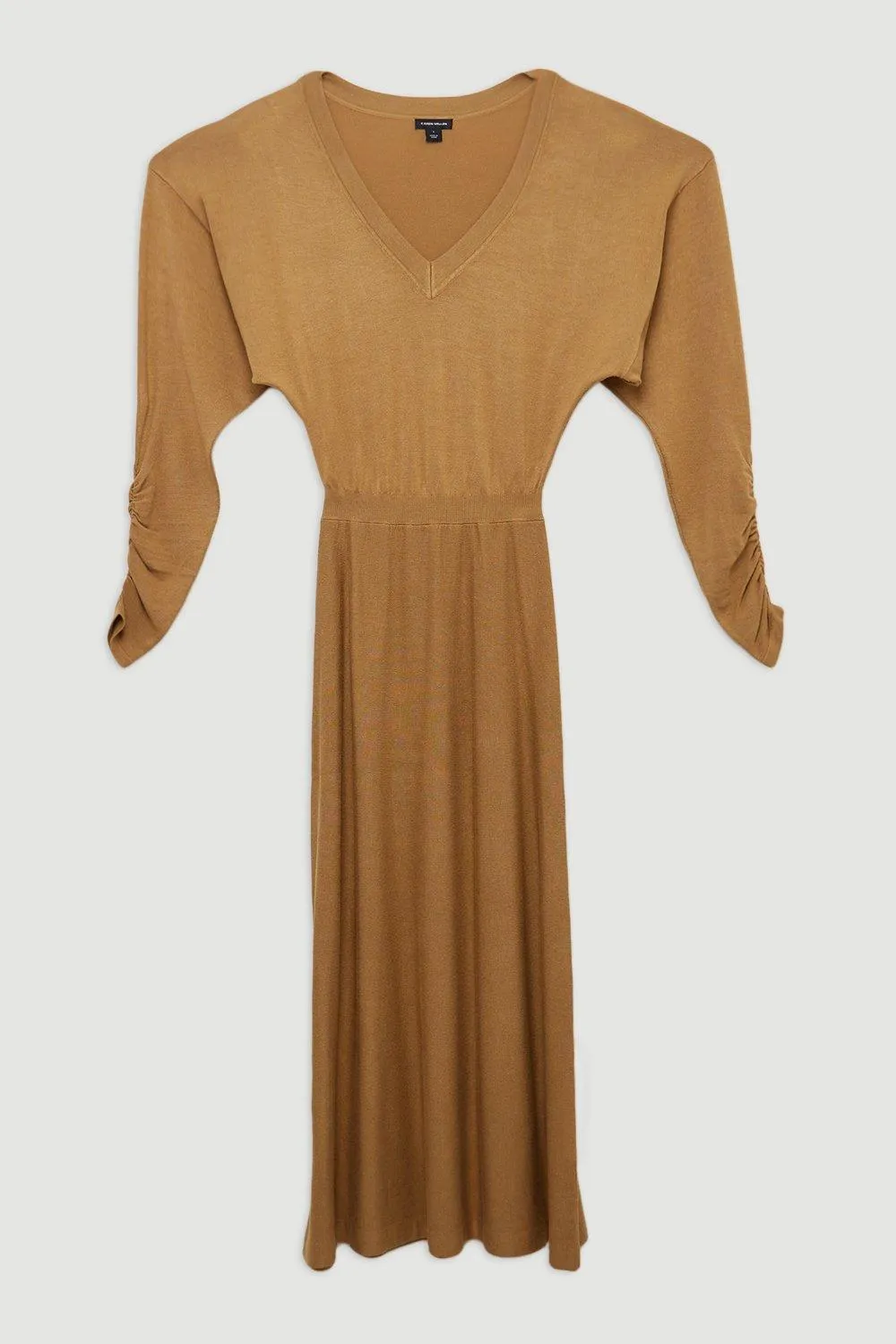 Viscose Blend V Neck Knit Midi Dress BKK18811 4 Viscose Blend V Neck Knit Midi Dress BKK18811