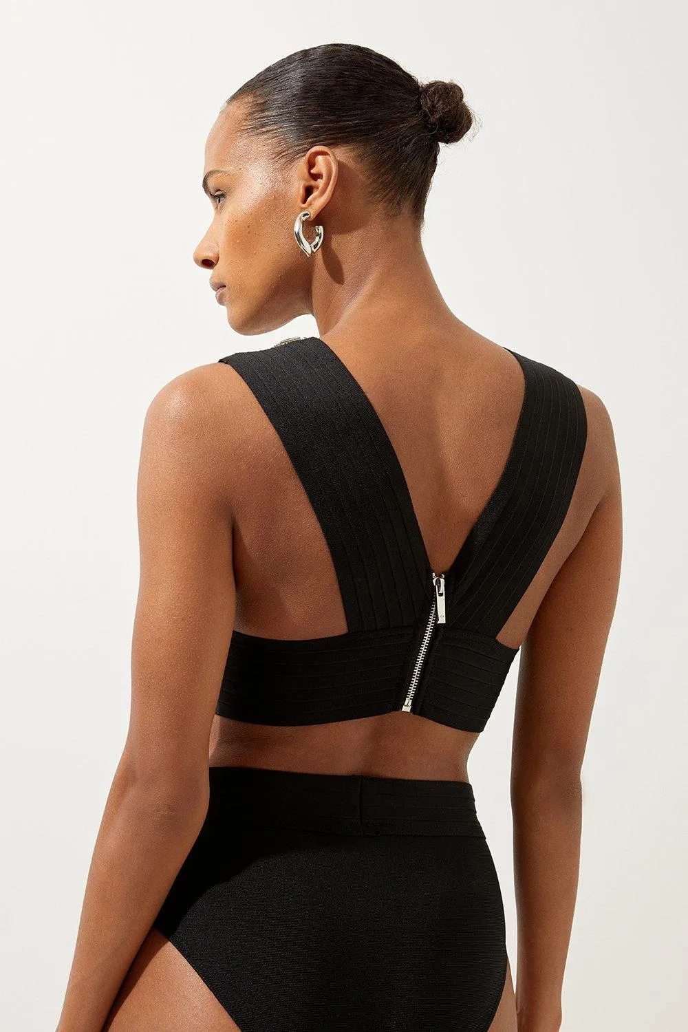 Bandage Embellished Trim Cut Out Bikini Top BKK19035 5 Bandage Embellished Trim Cut Out Bikini Top BKK19035