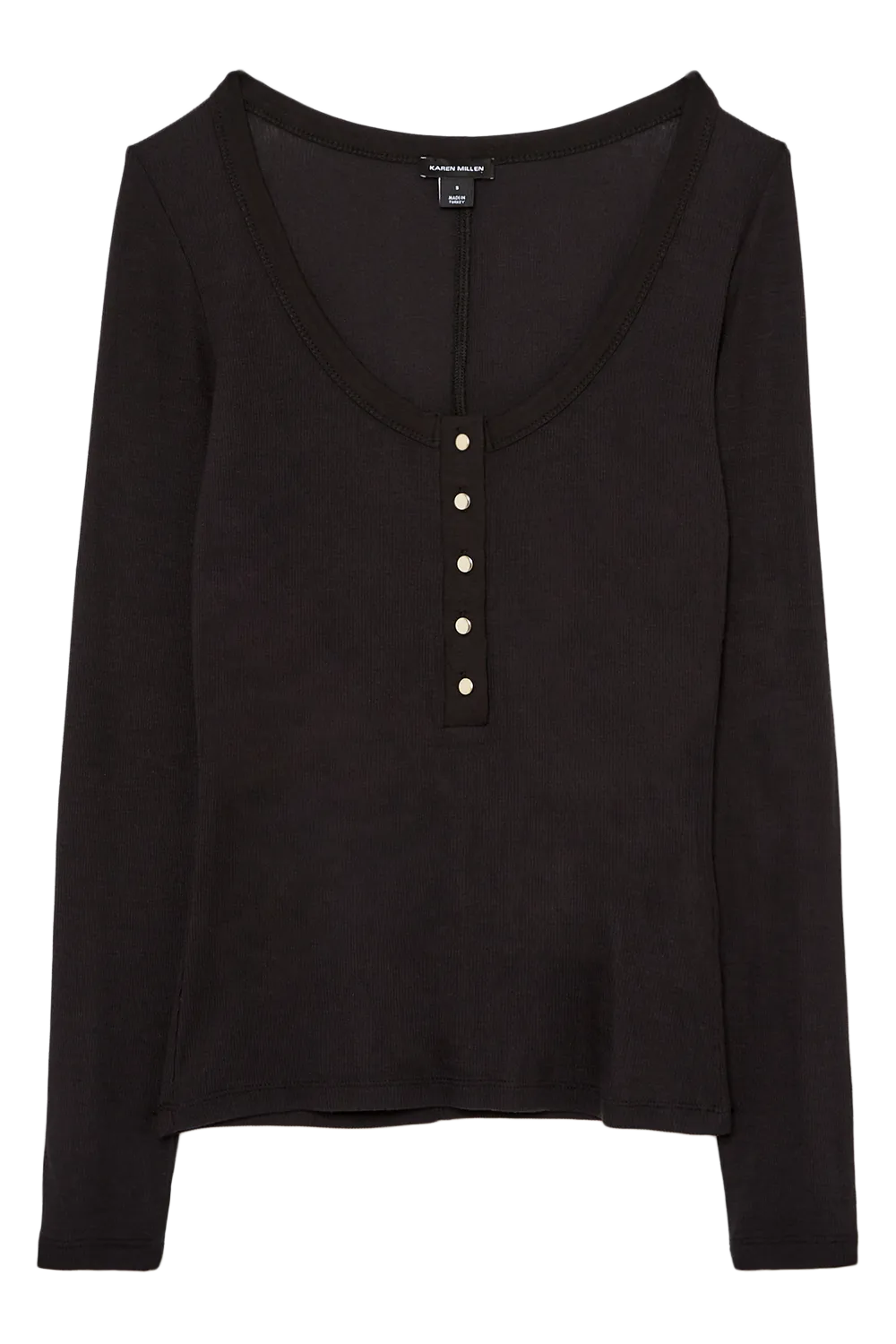 Lux Viscose Rib Jersey Long Sleeve Scoop Neck Top BKK19118