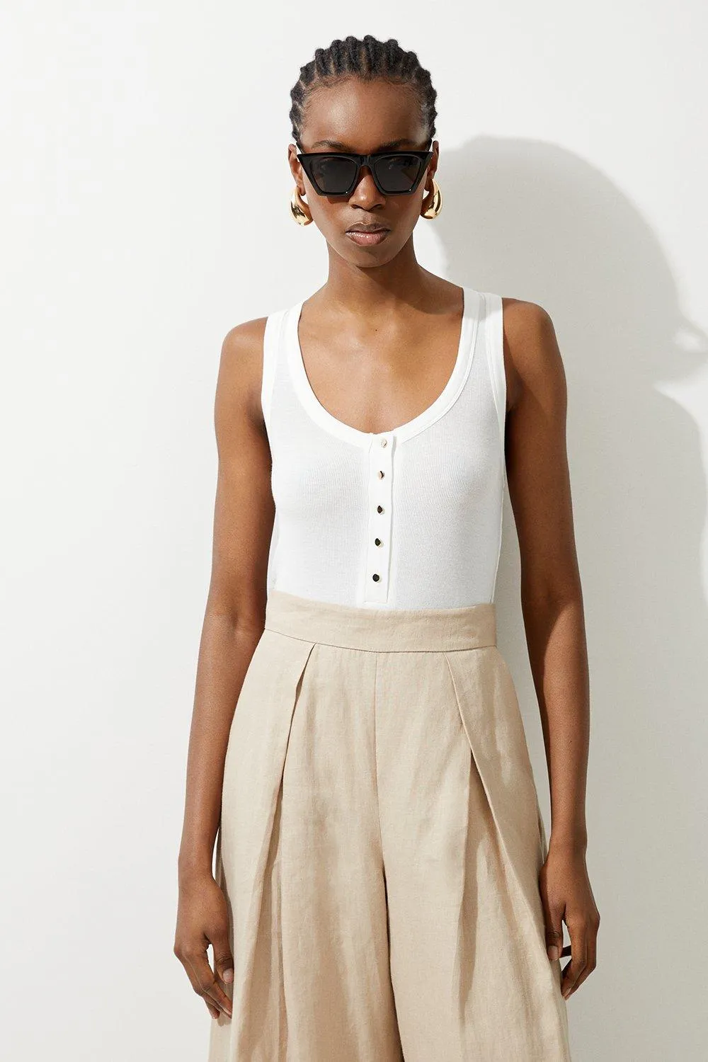 Luxe Viscose Rib Jersey Scoop Neck Bodysuit BKK19354