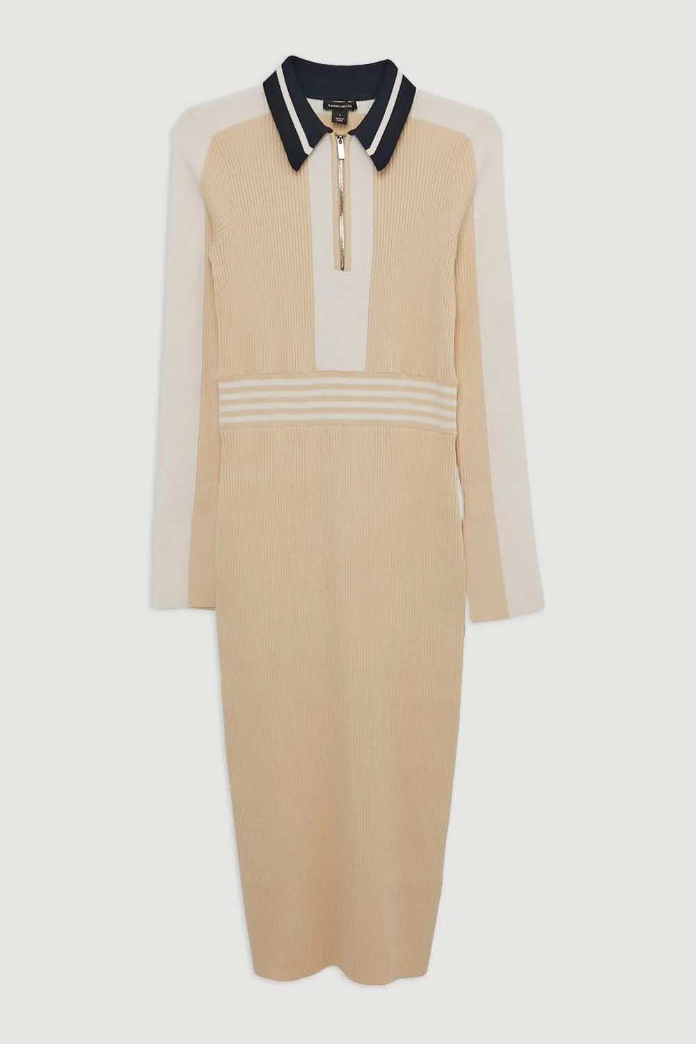 Rib Knit Polo Zip Up Top BKK19435 4 Rib Knit Polo Zip Up Top BKK19435