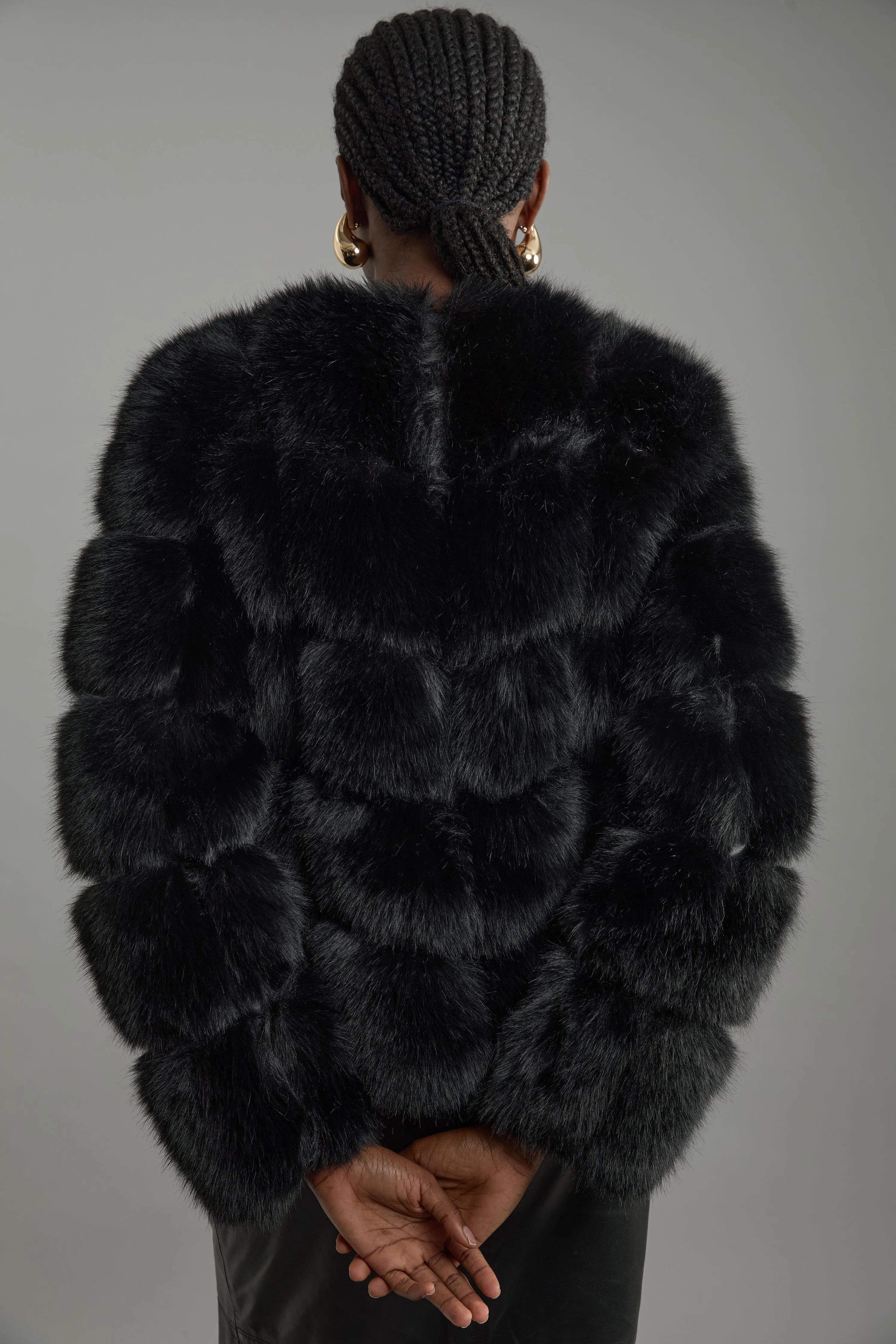 Faux Fur Panelled Long Sleeve Jacket BKK19744 3 Faux Fur Panelled Long Sleeve Jacket BKK19744