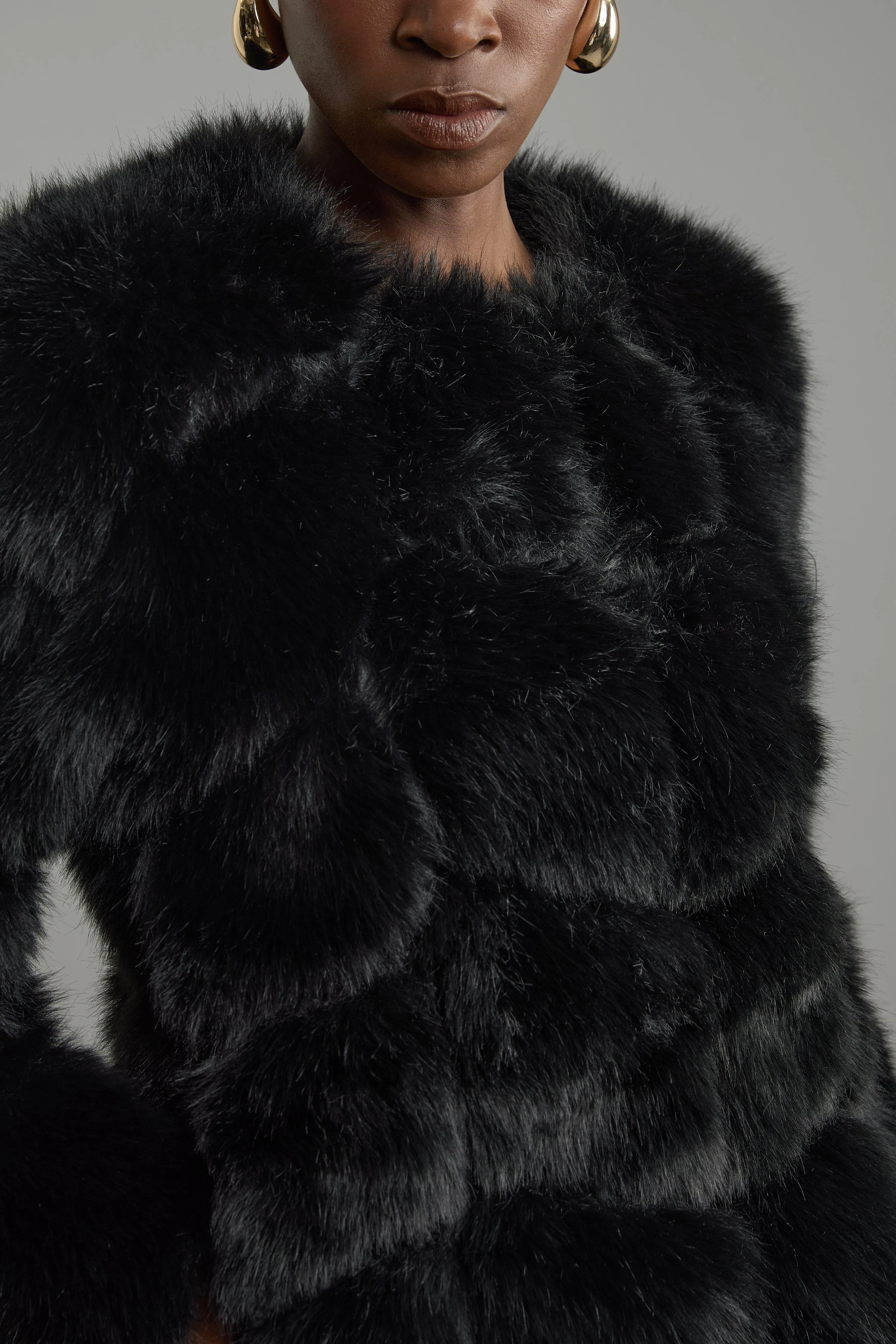 Faux Fur Panelled Long Sleeve Jacket BKK19744 5 Faux Fur Panelled Long Sleeve Jacket BKK19744