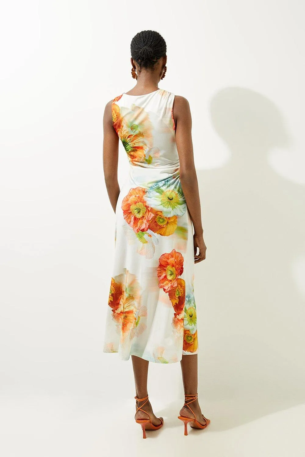 Abstract Floral Printed Jersey Crepe Midi Dress BKK19900 6 Abstract Floral Printed Jersey Crepe Midi Dress BKK19900