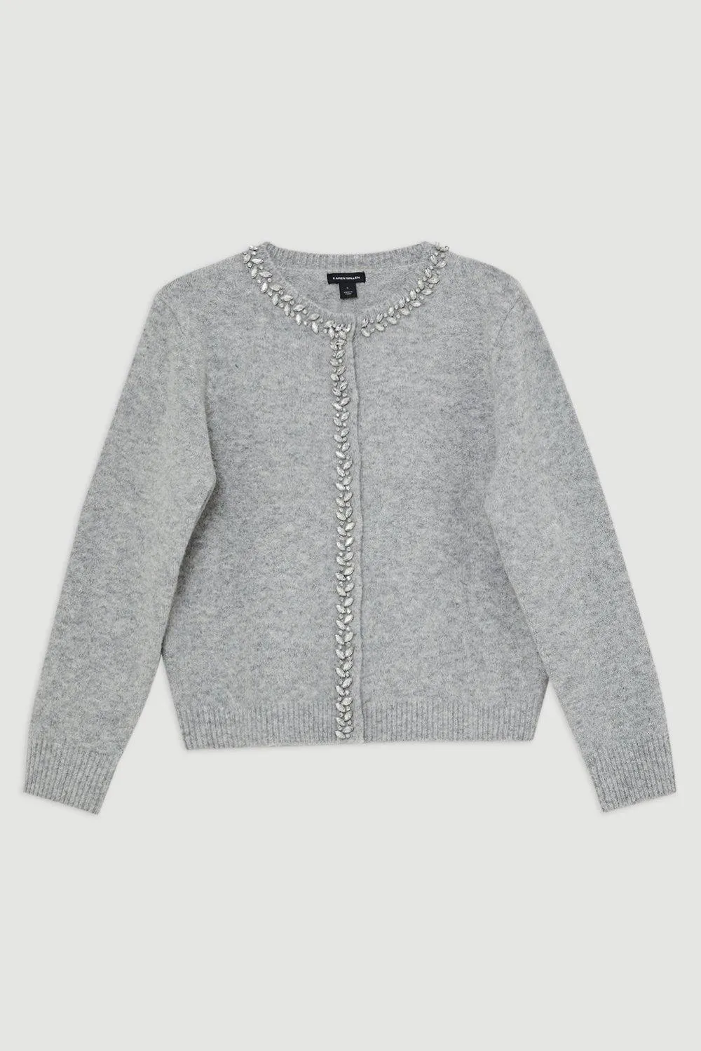 Embellished Trim Cosy Knit Cardigan BKK19956