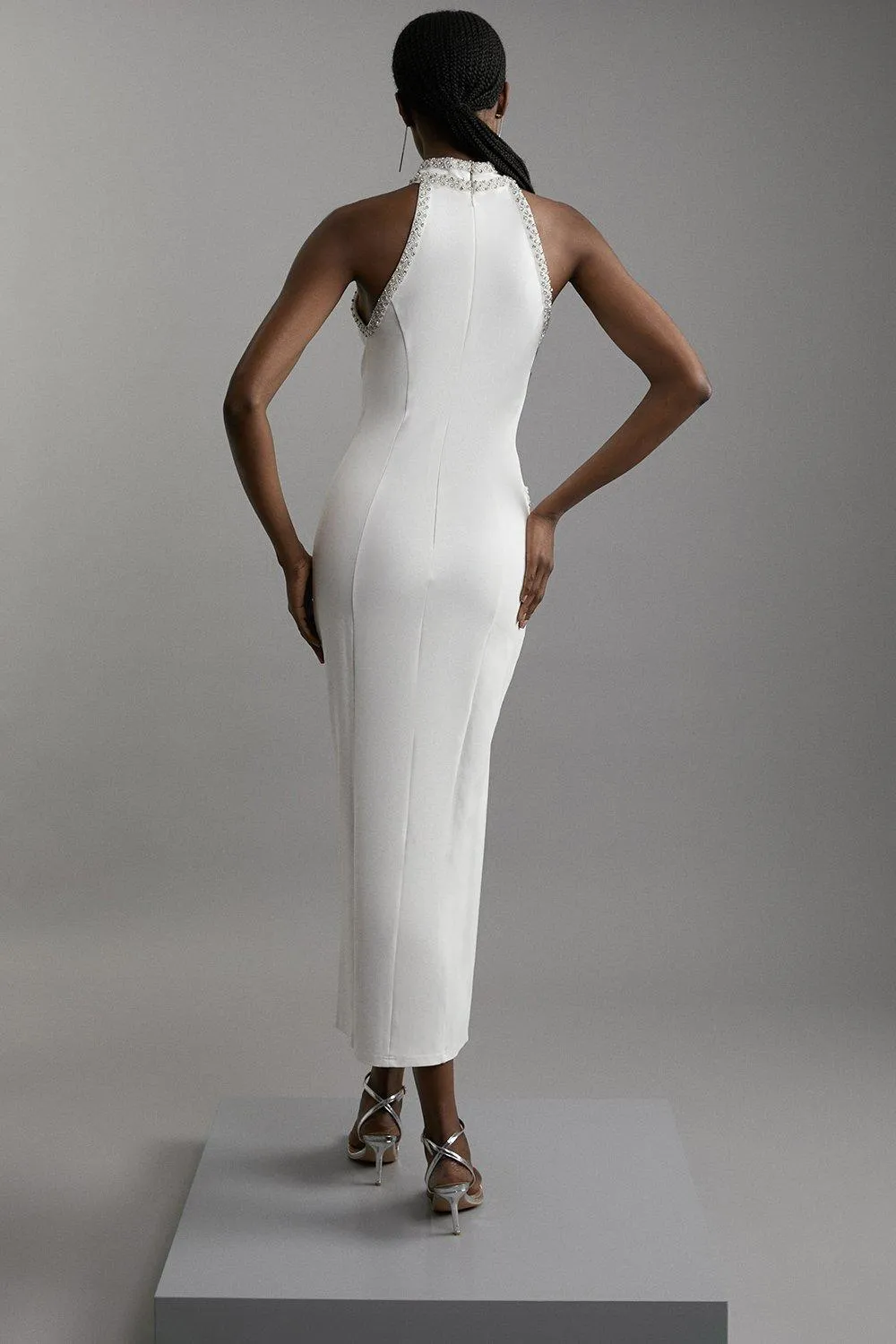 Premium Embellished Ponte Jersey Midi Dress BKK19941