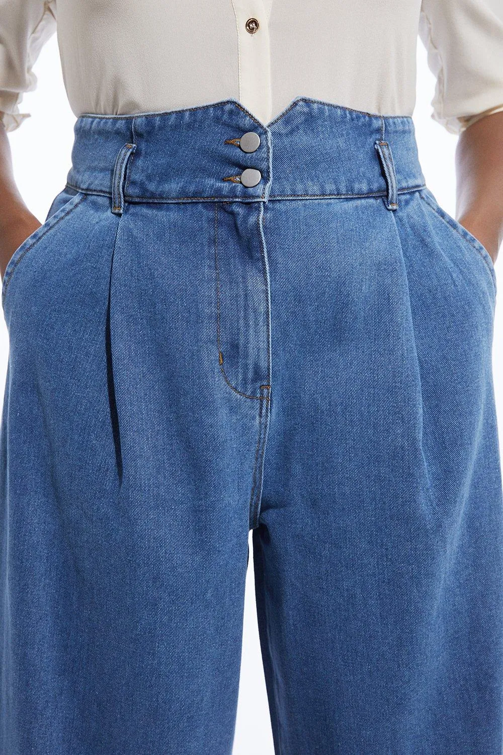 Plus Size Denim Wide Leg Pants BKK20036