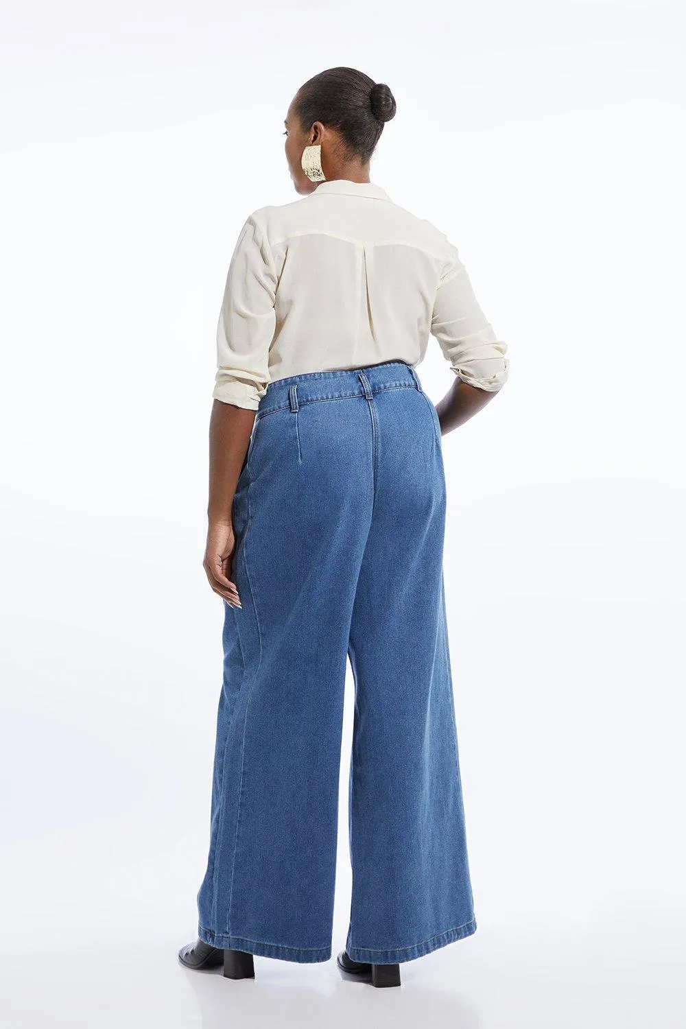 Plus Size Denim Wide Leg Pants BKK20036