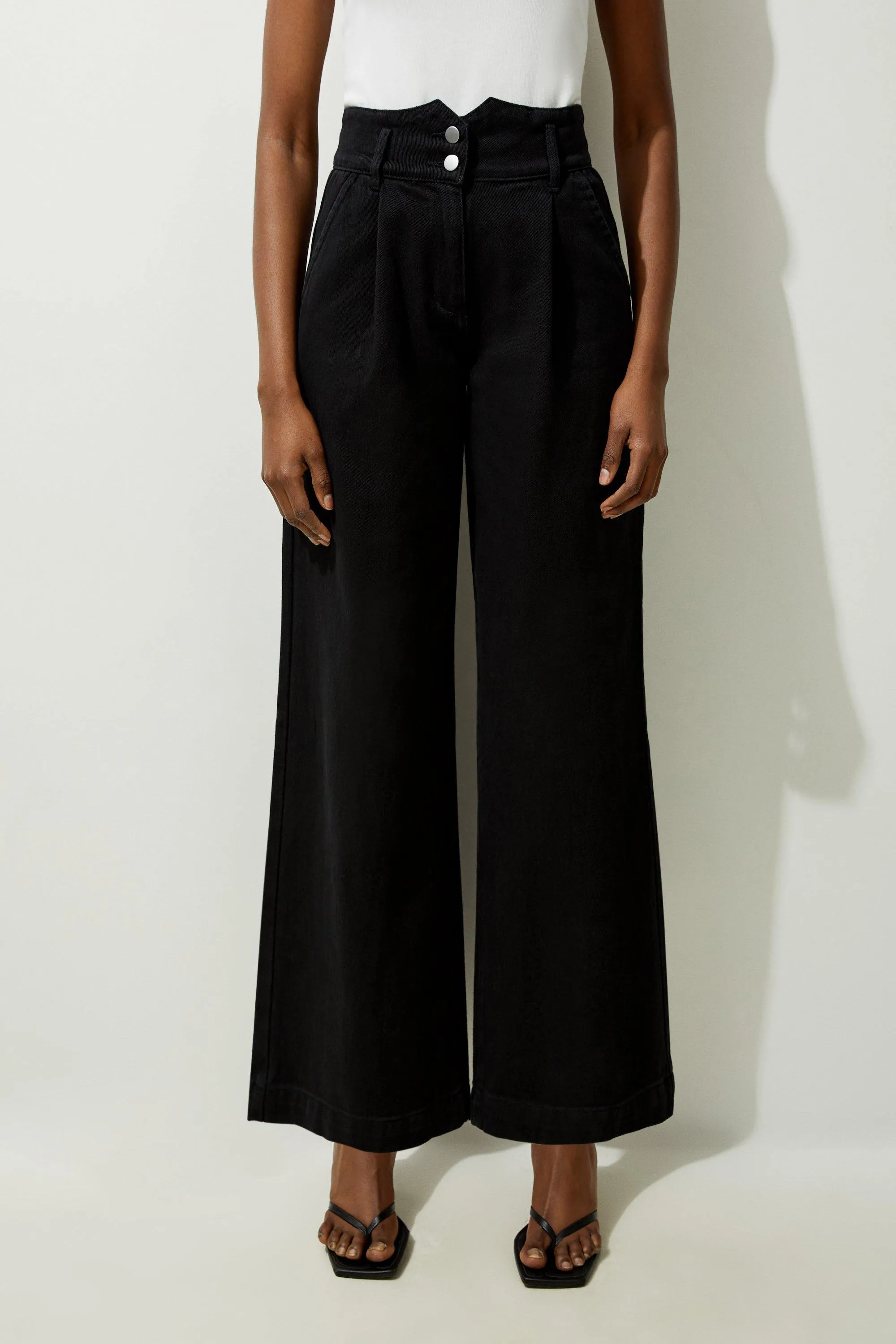 Petite Denim Wide Leg Pants BKK20037