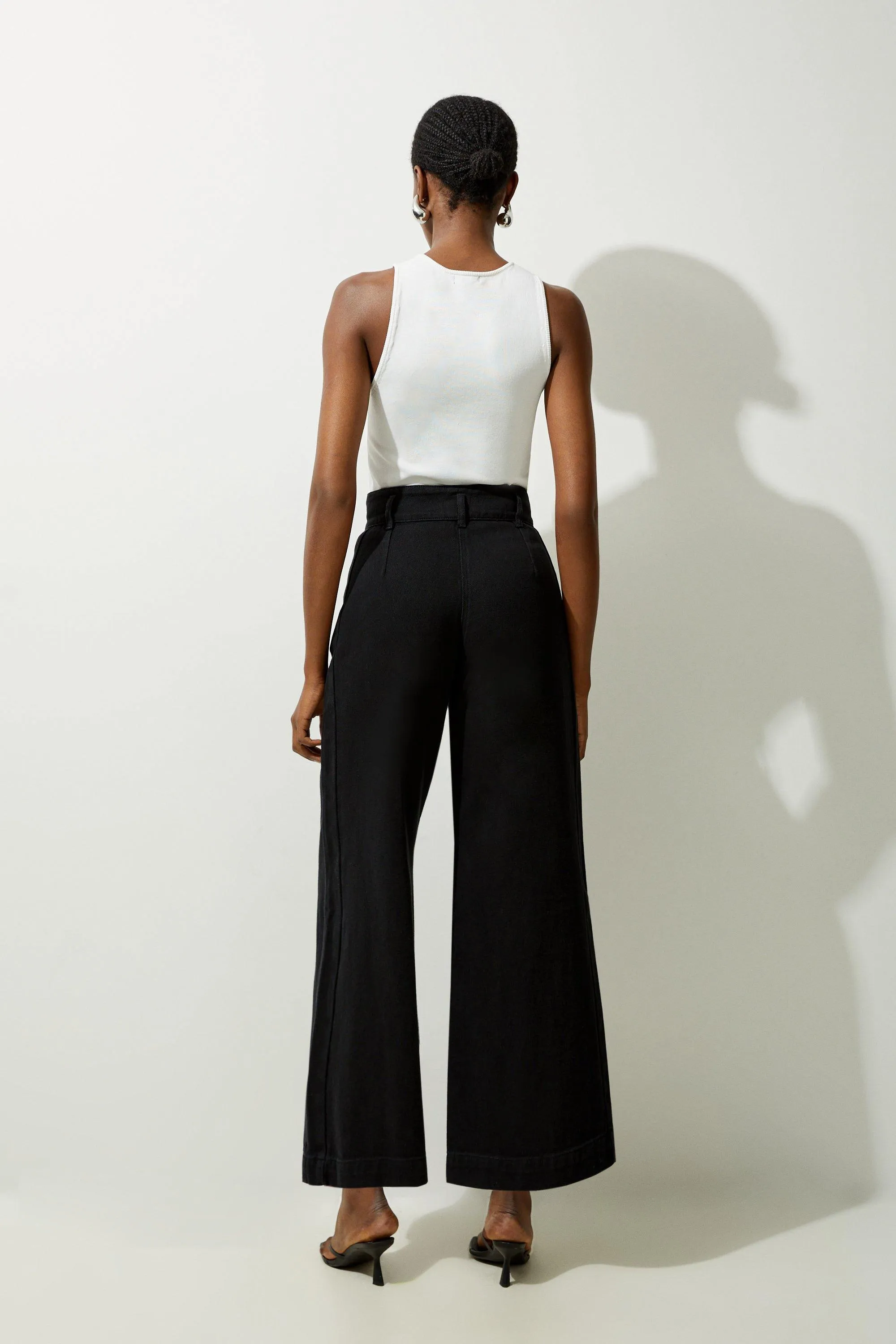 Petite Denim Wide Leg Pants BKK20037