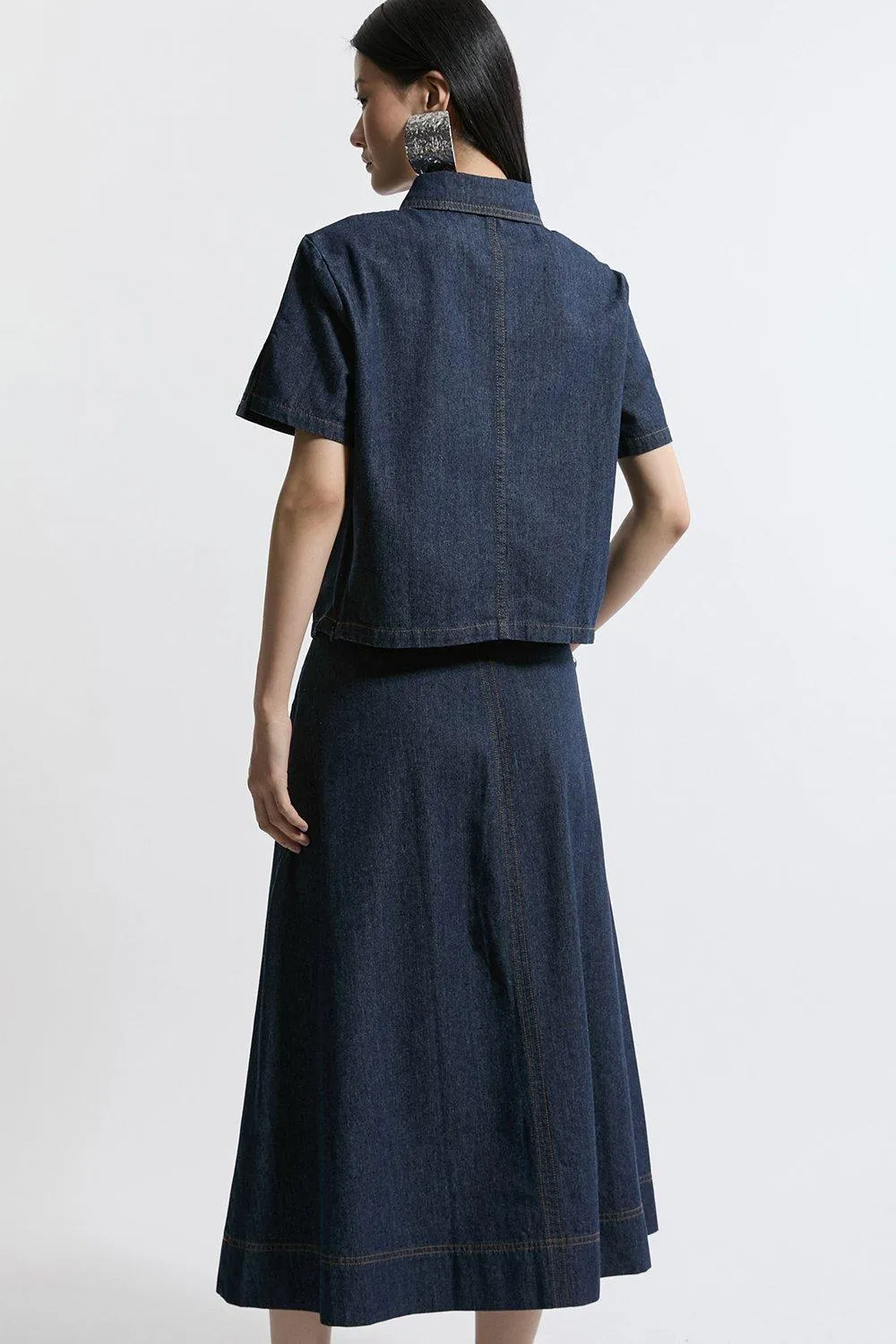 Denim Full Midi Skirt BKK20121
