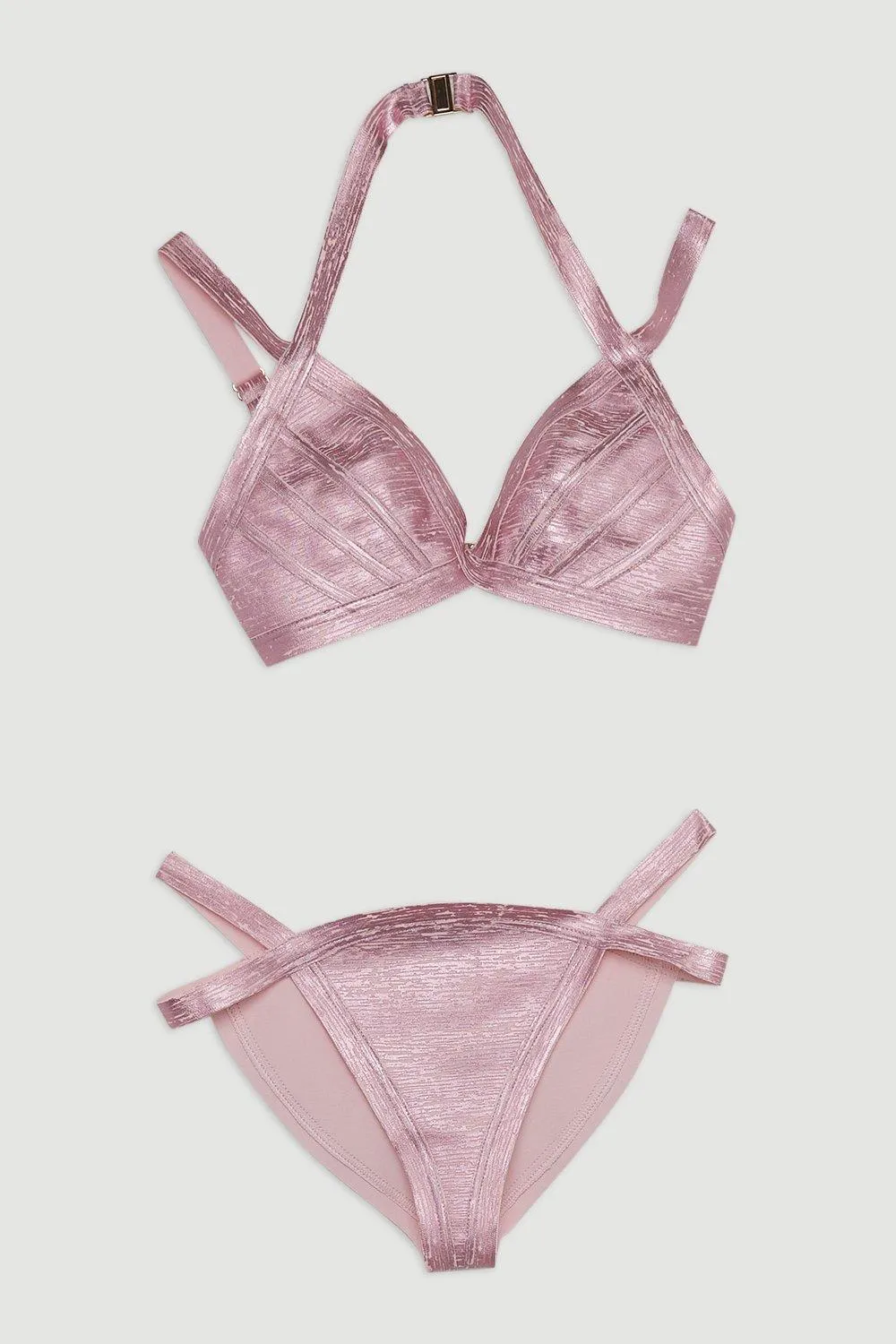 Foiled Bandage Double Strap Bikini Top BKK20143 4 Foiled Bandage Double Strap Bikini Top BKK20143