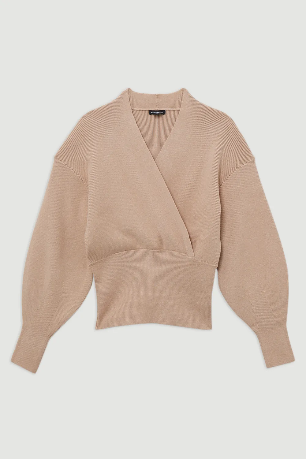 Wool Look Compact Stitch Wrap Knit Top BKK20391 4 Wool Look Compact Stitch Wrap Knit Top BKK20391