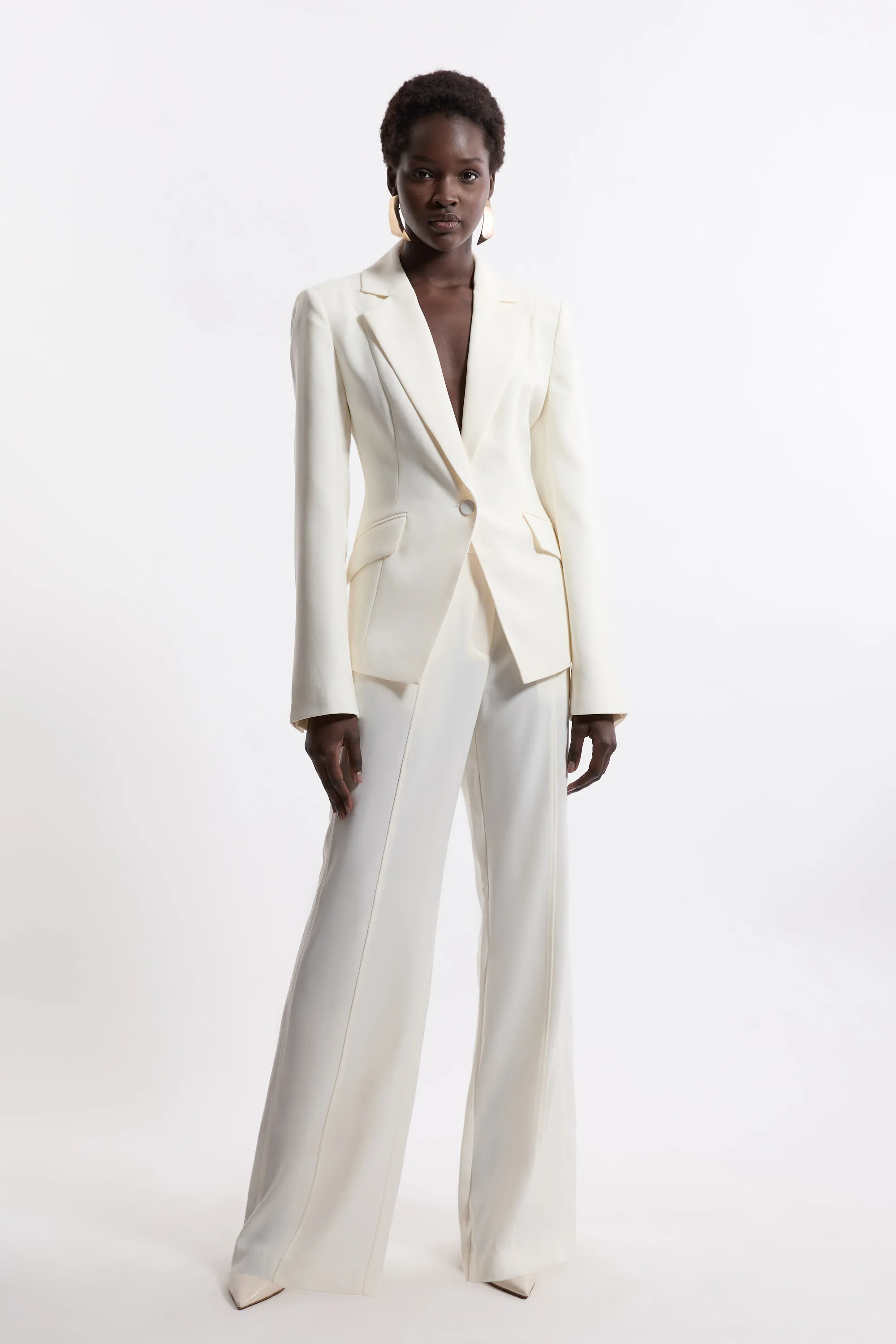 Tall Tailored Crepe Seam Detail Straight Leg Pants BKK20520