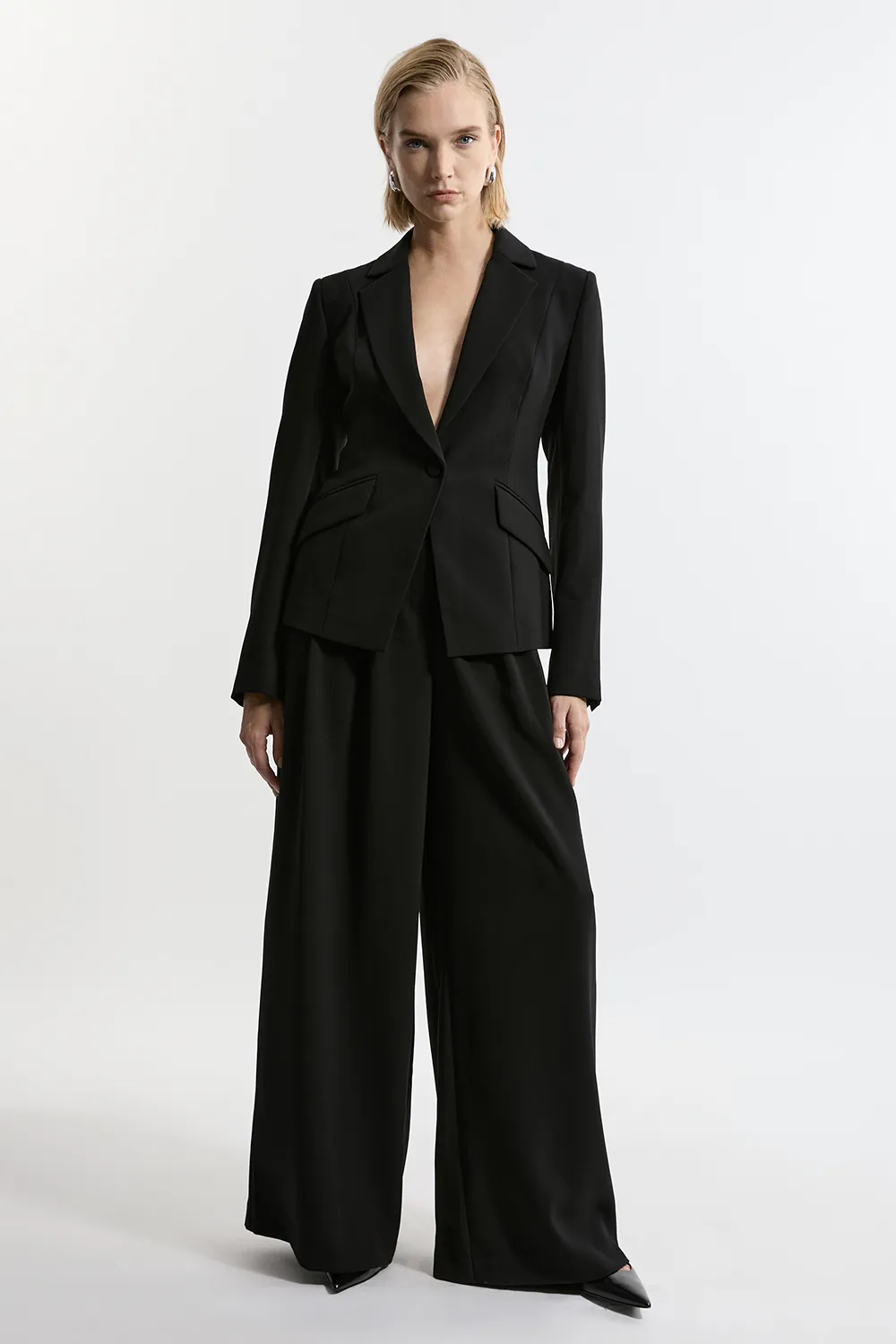 Tailored Crepe Single Breasted Blazer Jacket BKK20526 3 Tailored Crepe Single Breasted Blazer Jacket BKK20526