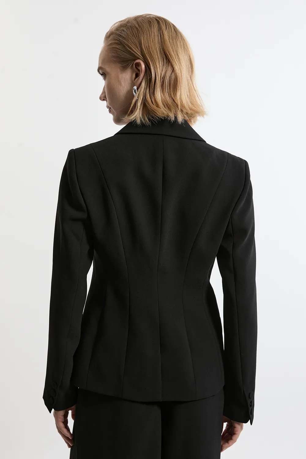 Tailored Crepe Single Breasted Blazer Jacket BKK20526 6 Tailored Crepe Single Breasted Blazer Jacket BKK20526