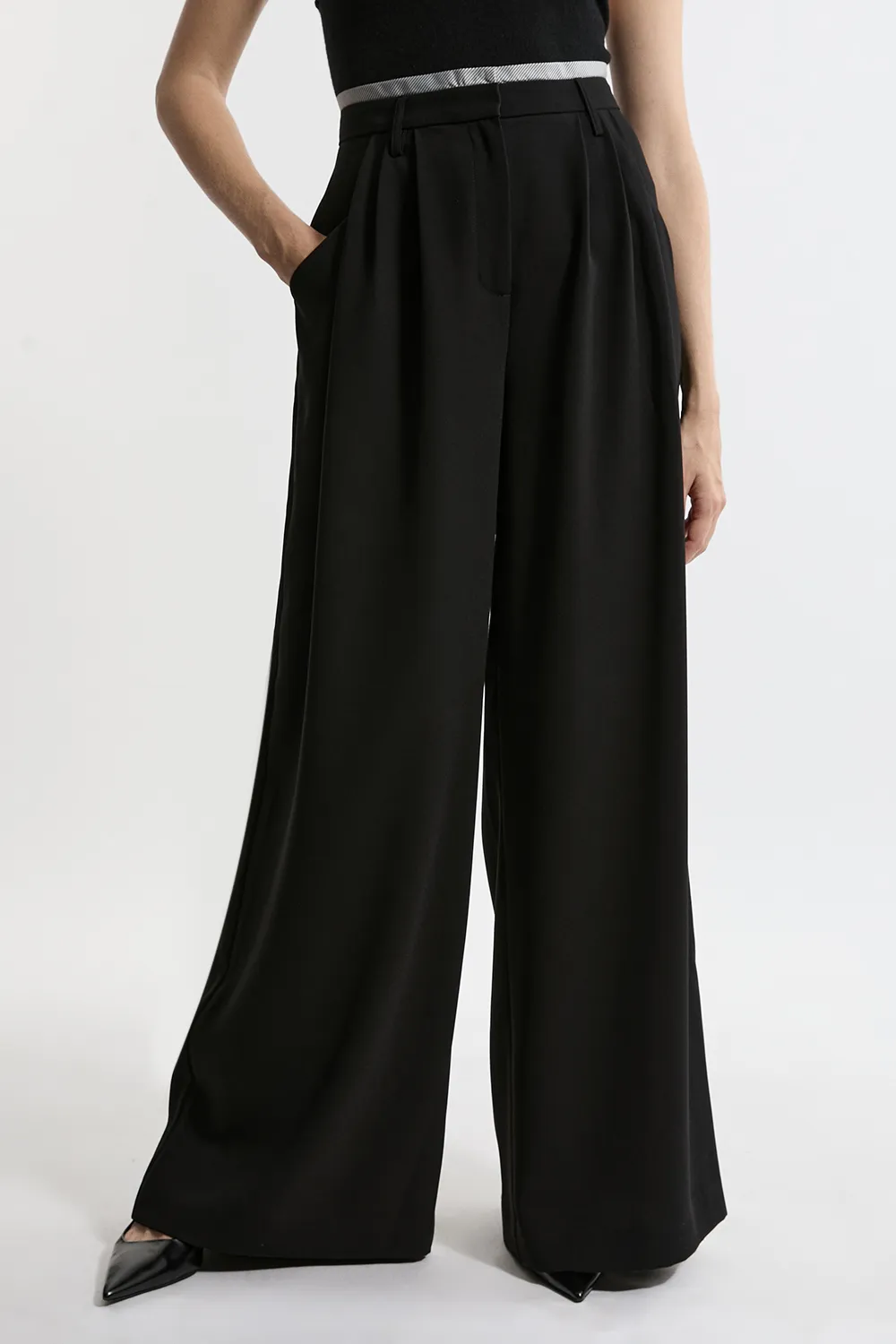 Tailored Crepe Pleat Detail Wide Leg Pants BKK20557 5 Tailored Crepe Pleat Detail Wide Leg Pants BKK20557