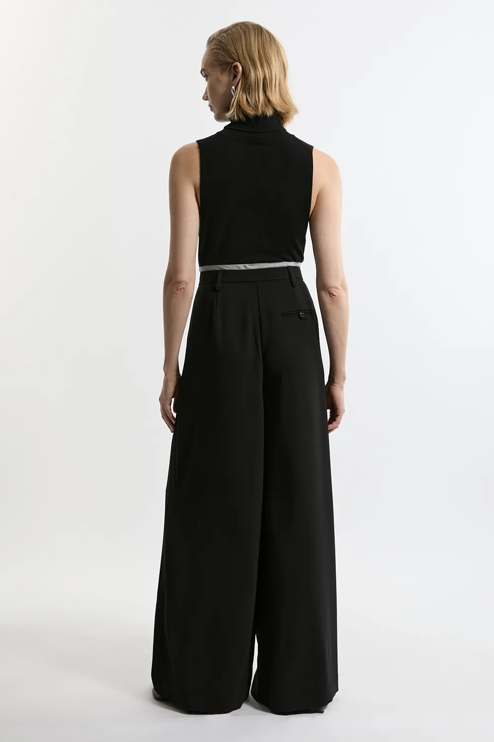 Tailored Crepe Pleat Detail Wide Leg Pants BKK20557 6 Tailored Crepe Pleat Detail Wide Leg Pants BKK20557