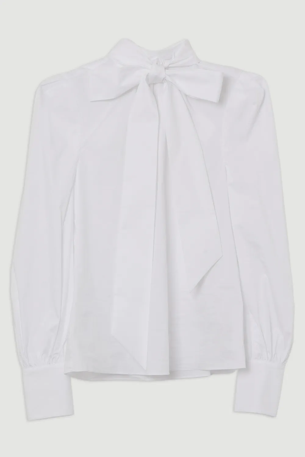 Cotton Poplin Pussybow Blouse BKK22252 4 Cotton Poplin Pussybow Blouse BKK22252