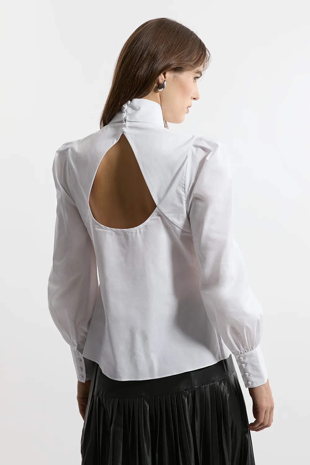 Cotton Poplin Pussybow Blouse BKK22252 5 Cotton Poplin Pussybow Blouse BKK22252