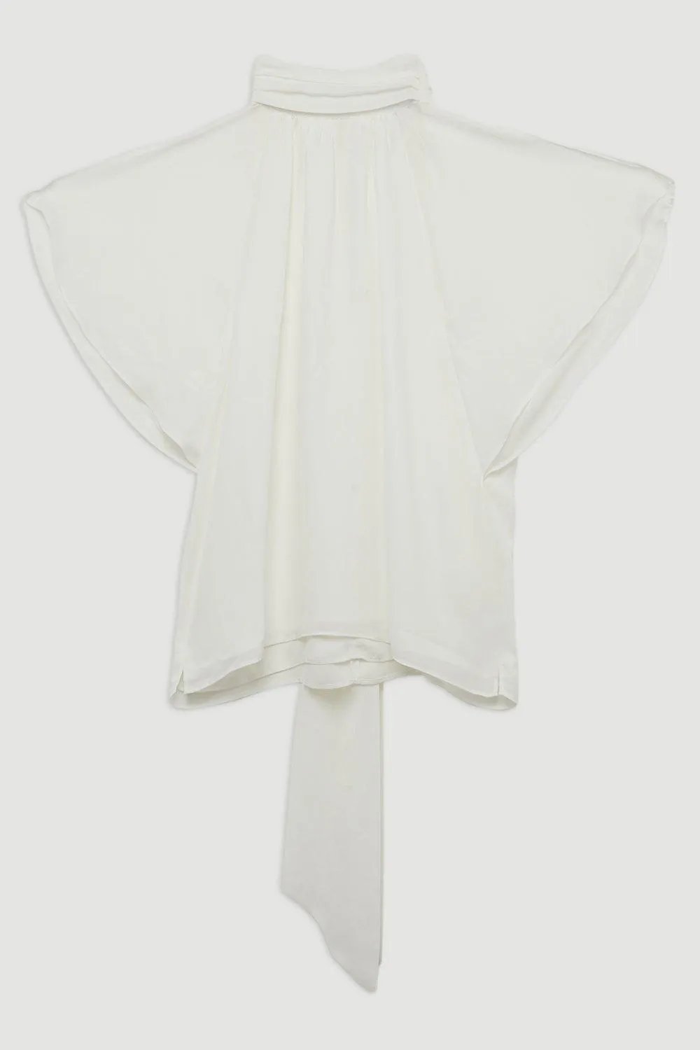 Plus Size Pussy Bow Tie Woven Georgette Blouse BKK20671