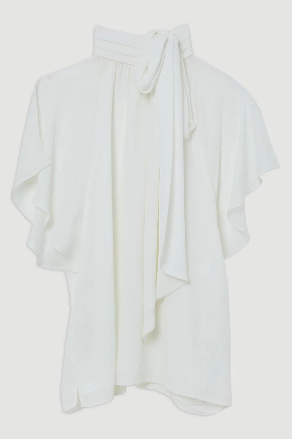 Pussy Bow Tie Woven Georgette Blouse BKK20788